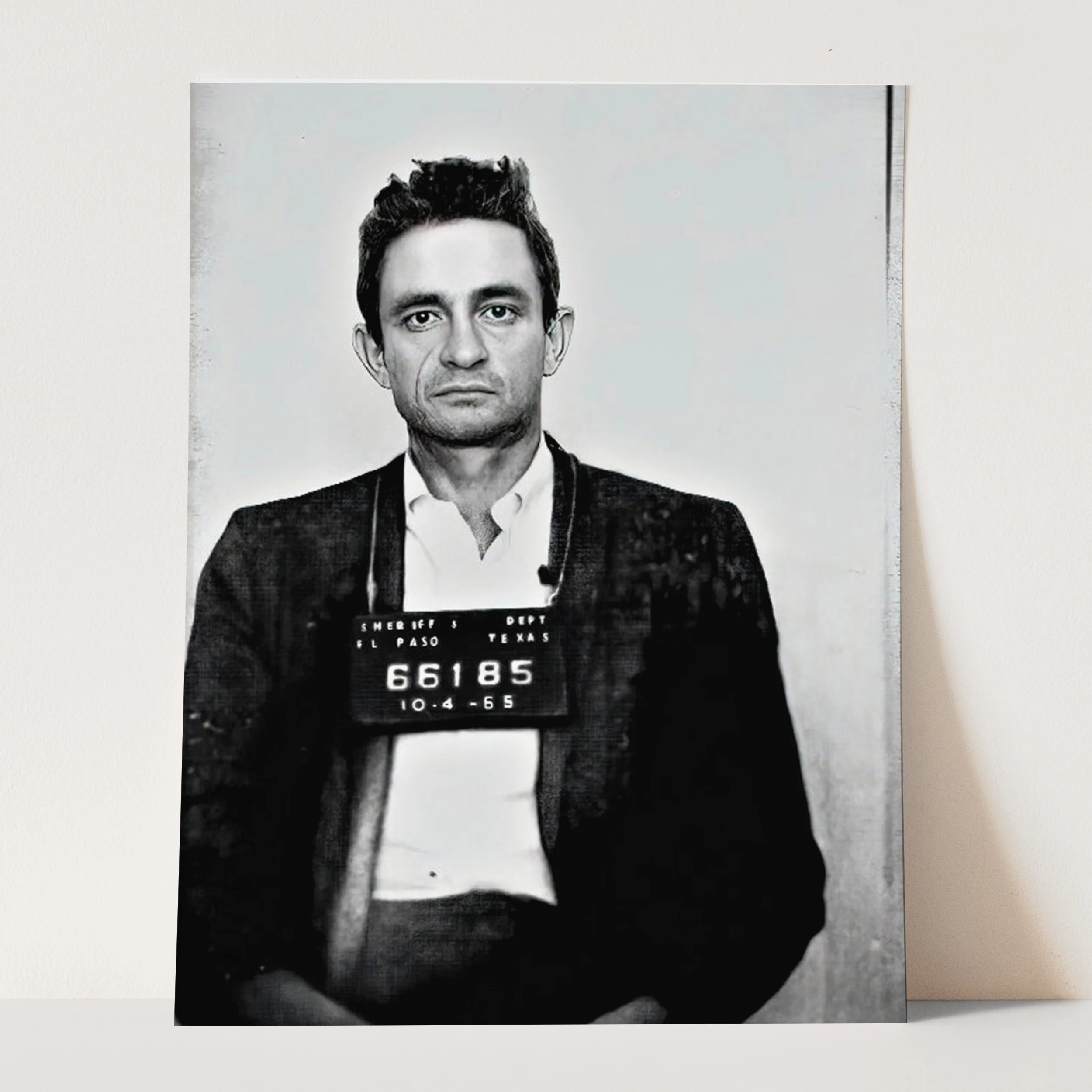 Johnny Cash Prison Mug Shot 1950s - Image 3