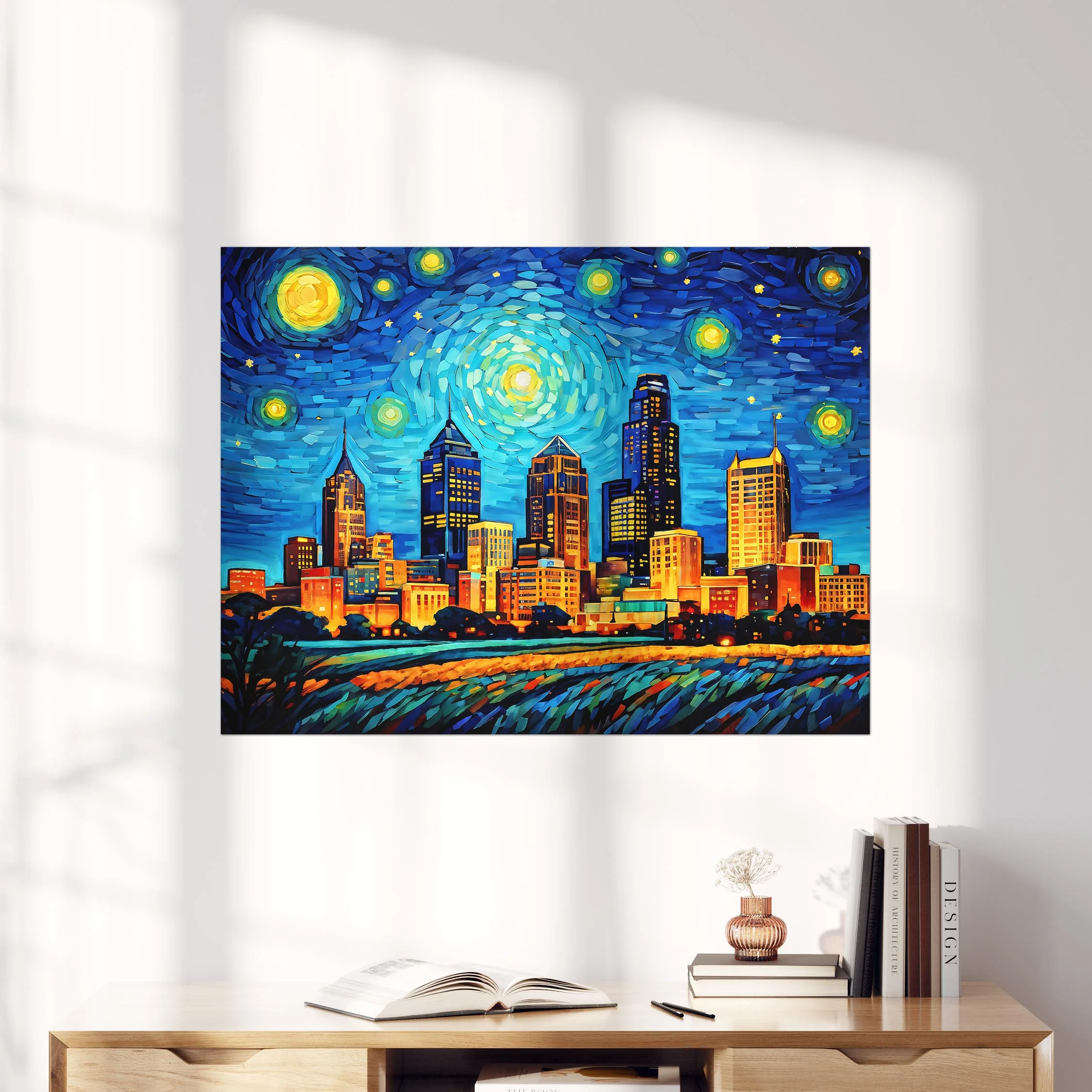 Kansas City Skyline as Van Gogh Starry Night - Image 4