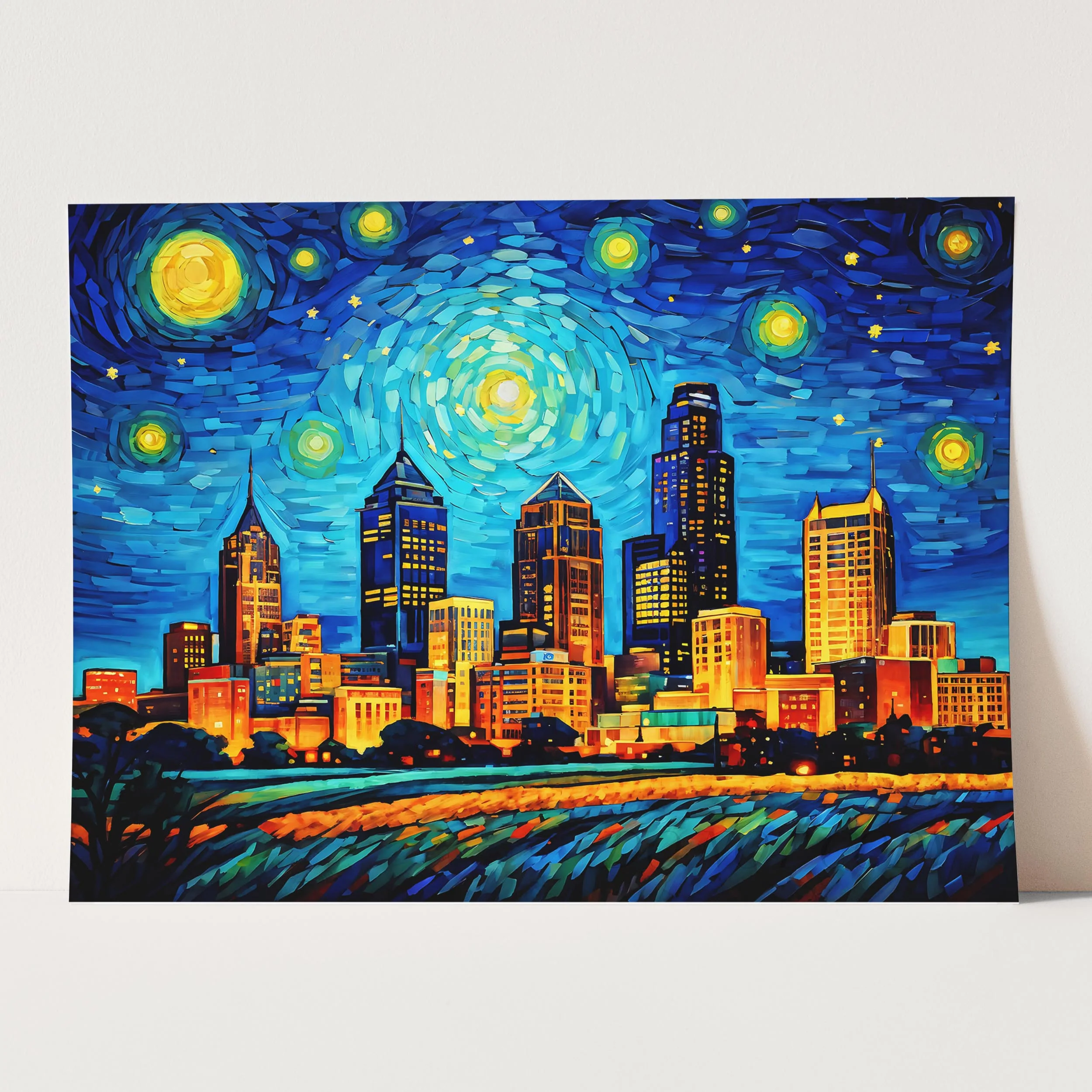Kansas City Skyline as Van Gogh Starry Night - Image 5