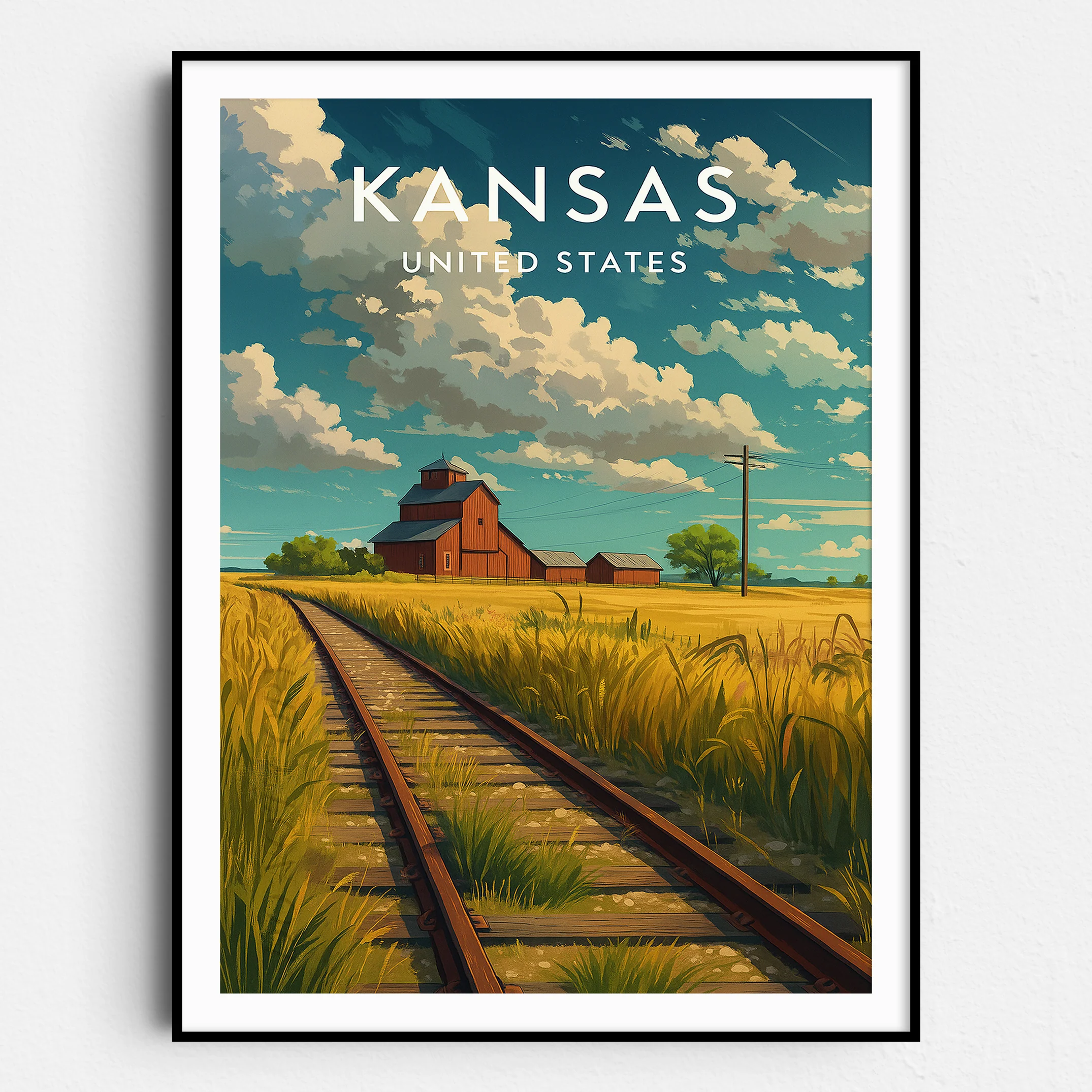 Kansas Vintage Travel Poster