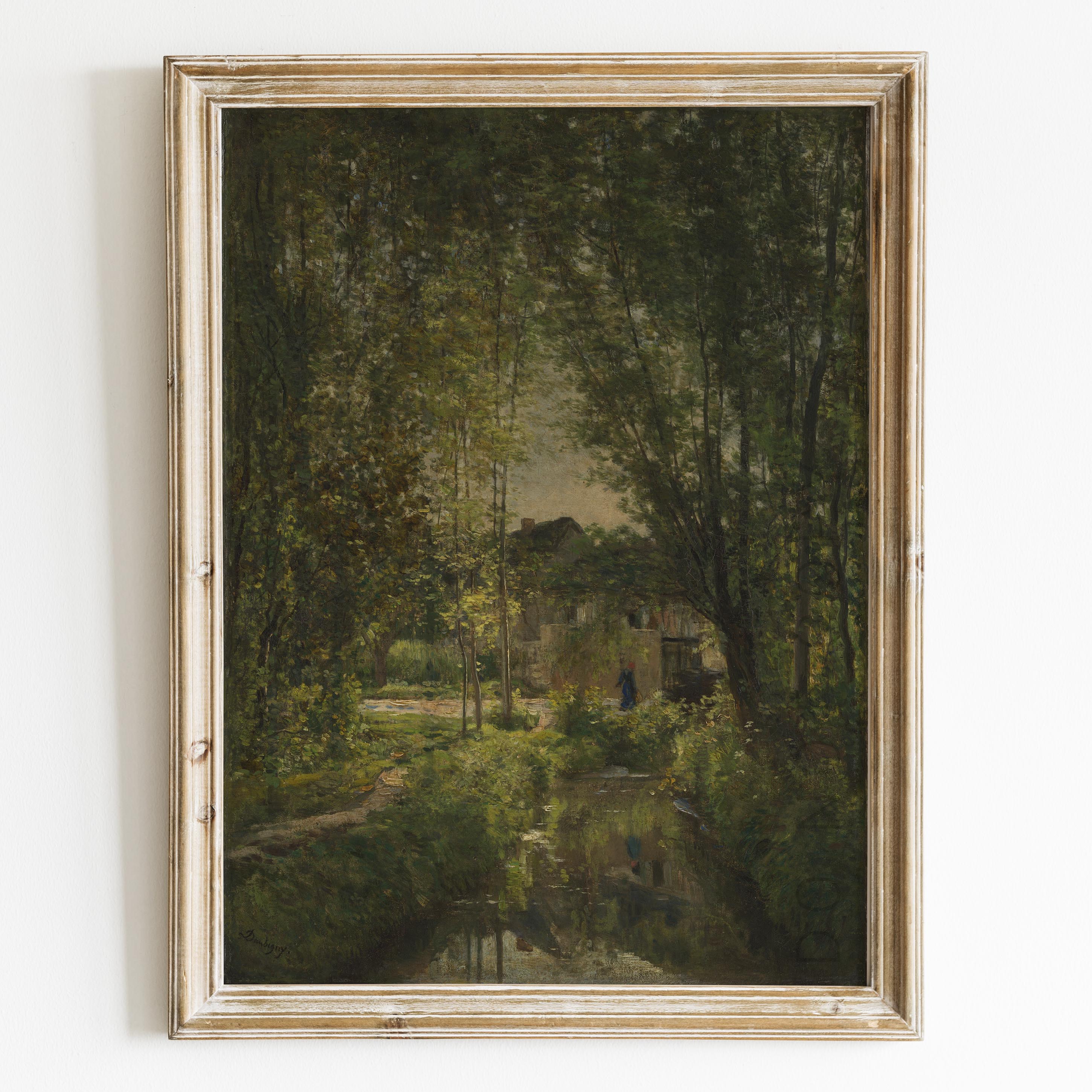 Landscape With A Sunlit Stream by Charles-François Daubigny