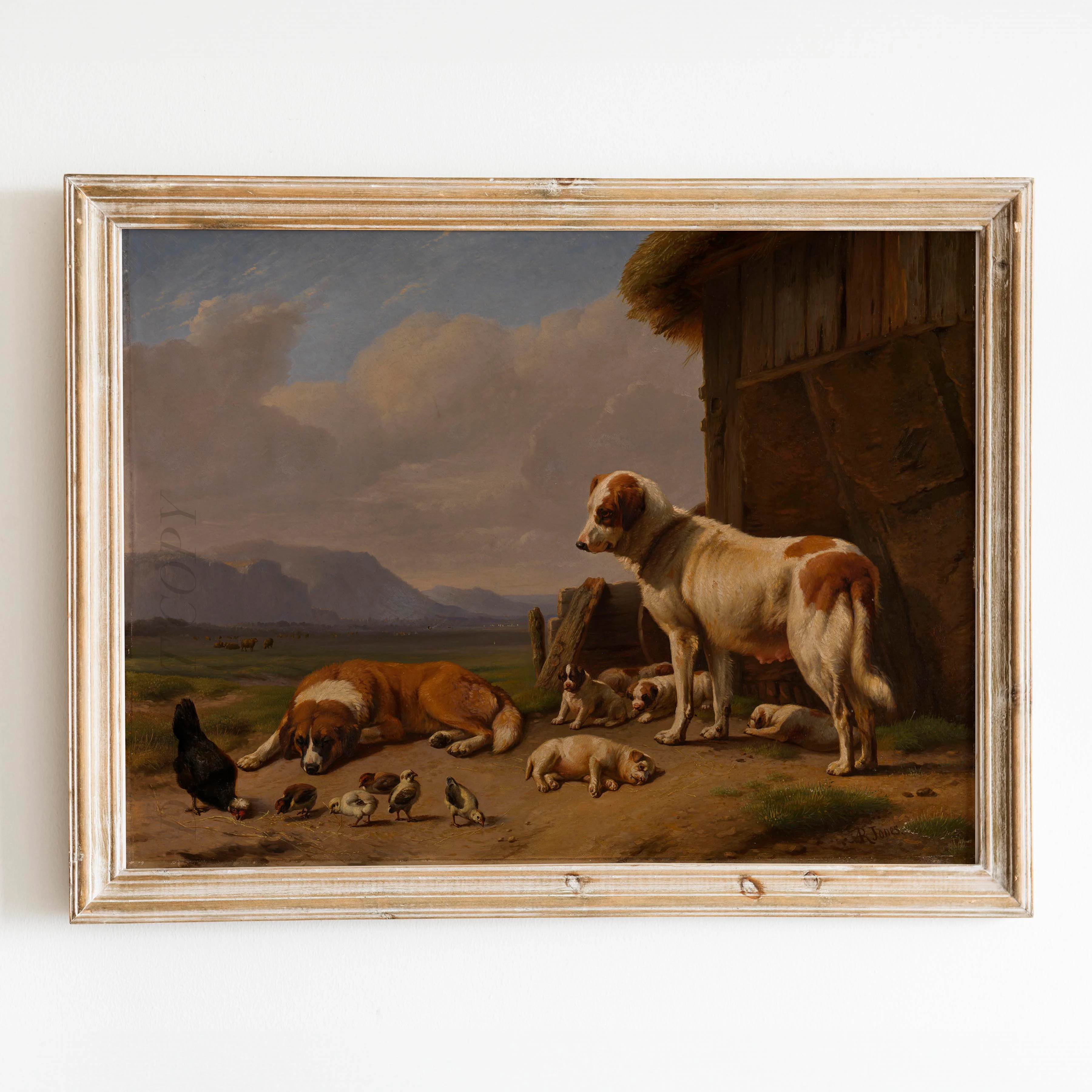 Landscape with Dogs and Chickens in a Farmyard