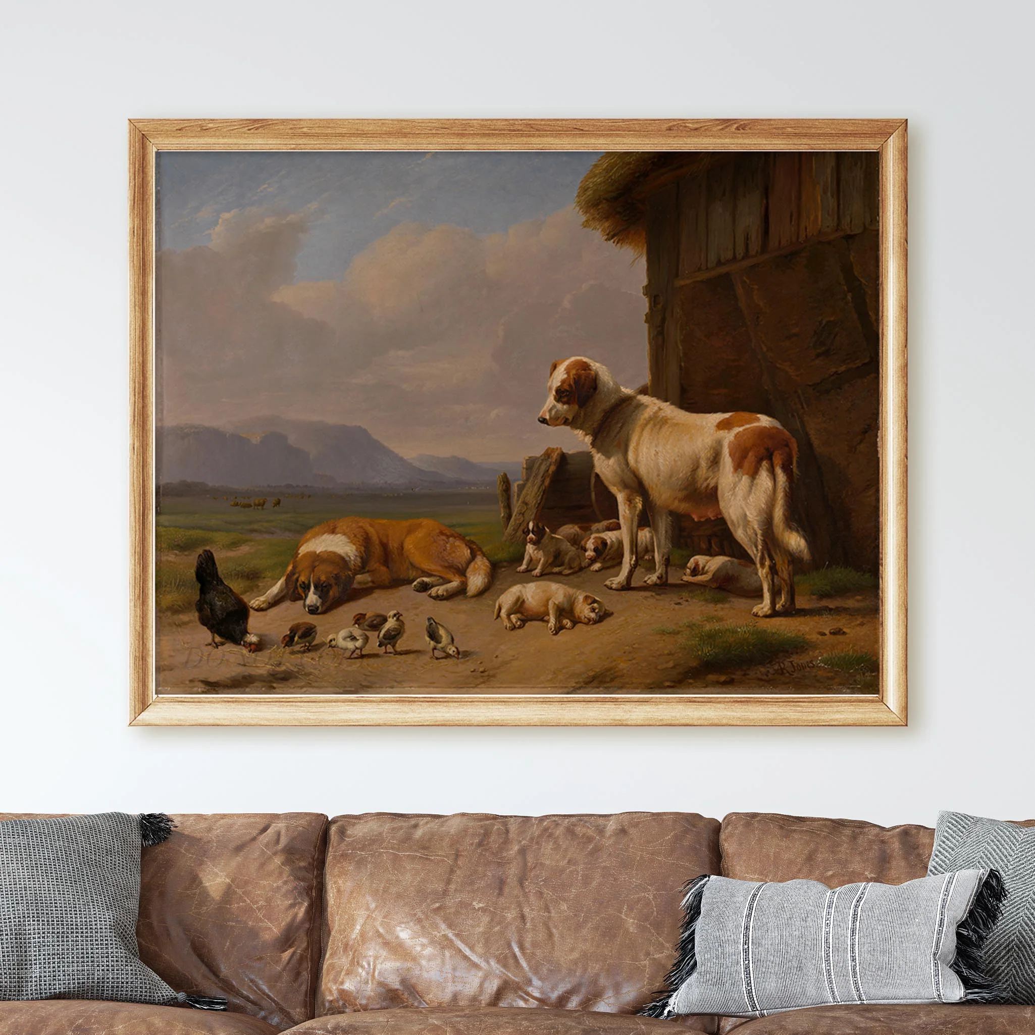 Landscape with Dogs and Chickens in a Farmyard - Image 2