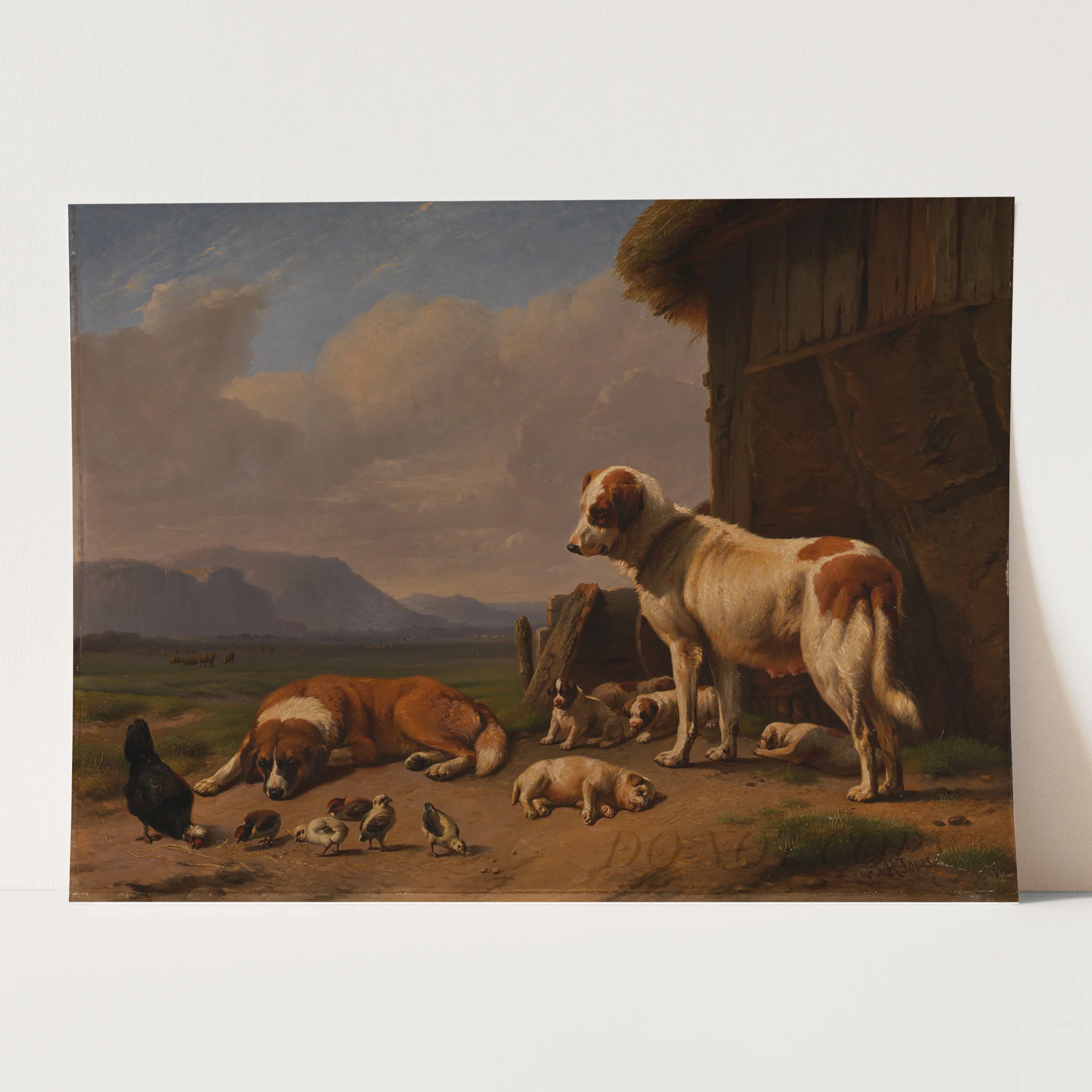 Landscape with Dogs and Chickens in a Farmyard - Image 3