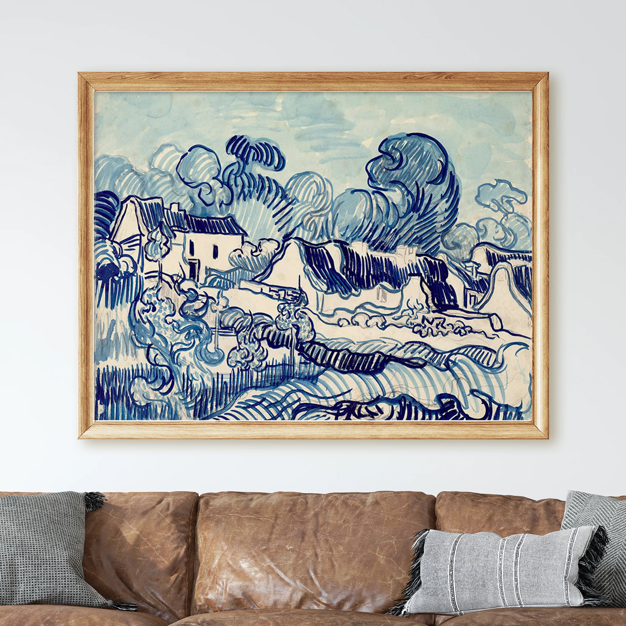 Landscape with Houses 1890 by Vincent Van Gogh - Image 2