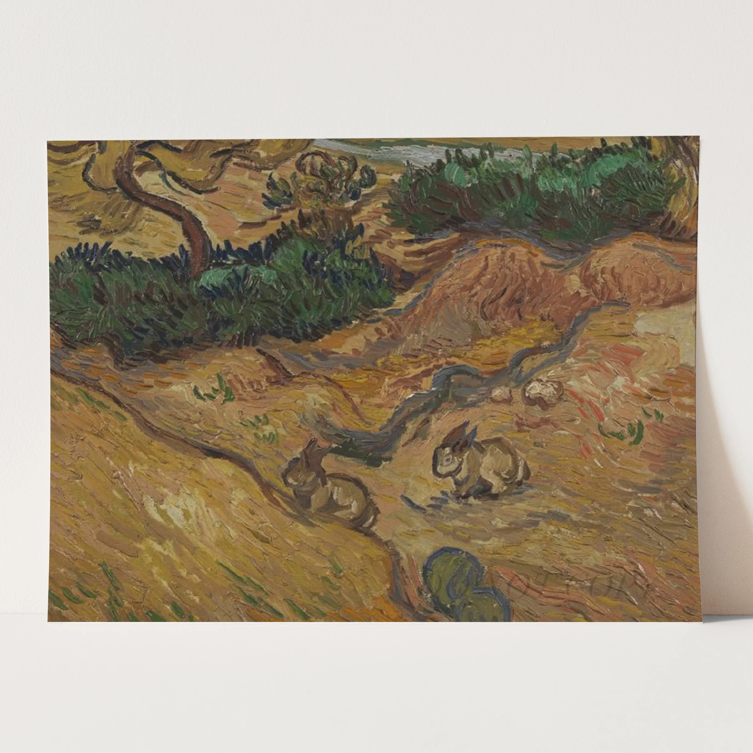 Landscape with Rabbits (1889) by Van Gogh - Image 3