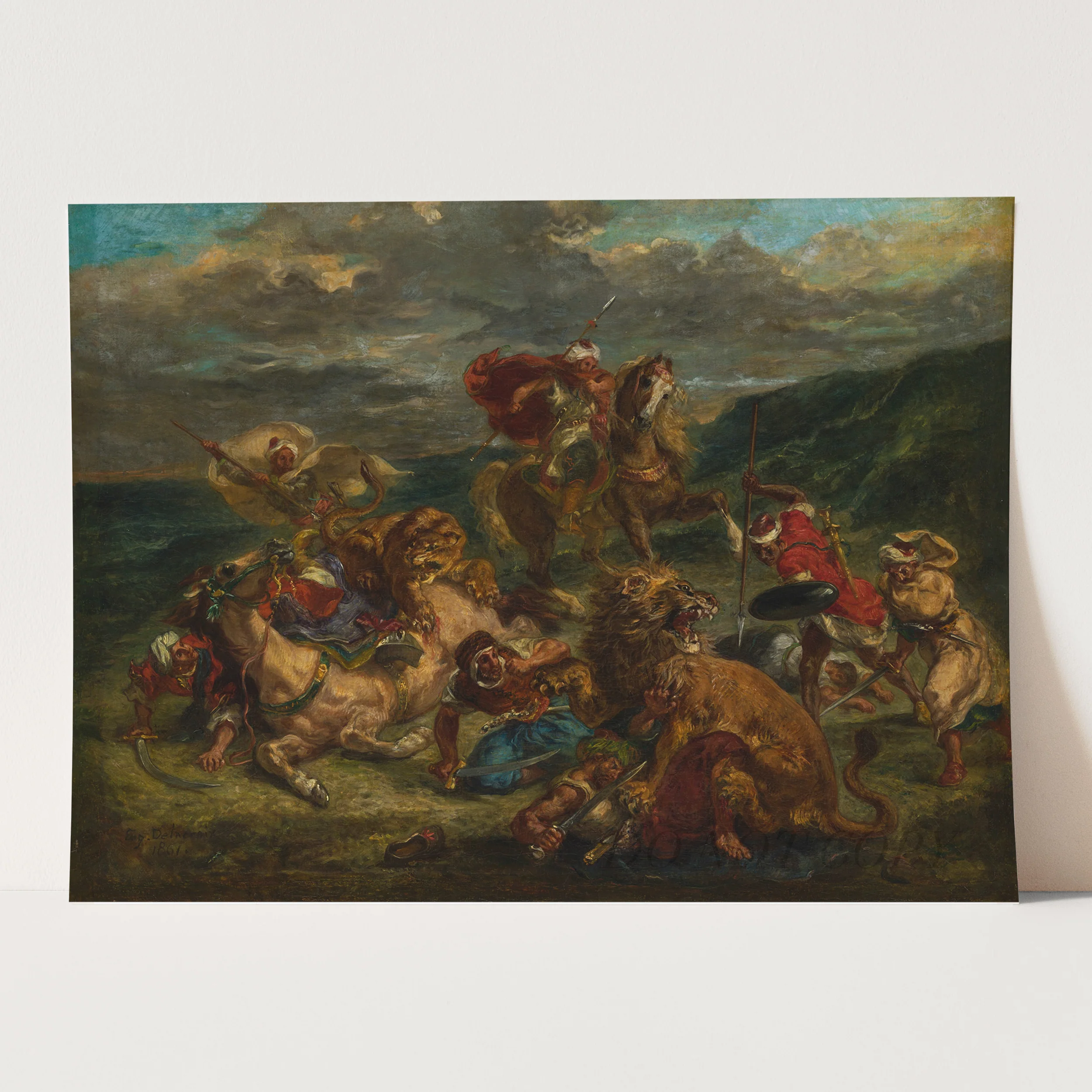 Lion Hunt by Eugène Delacroix - Image 3