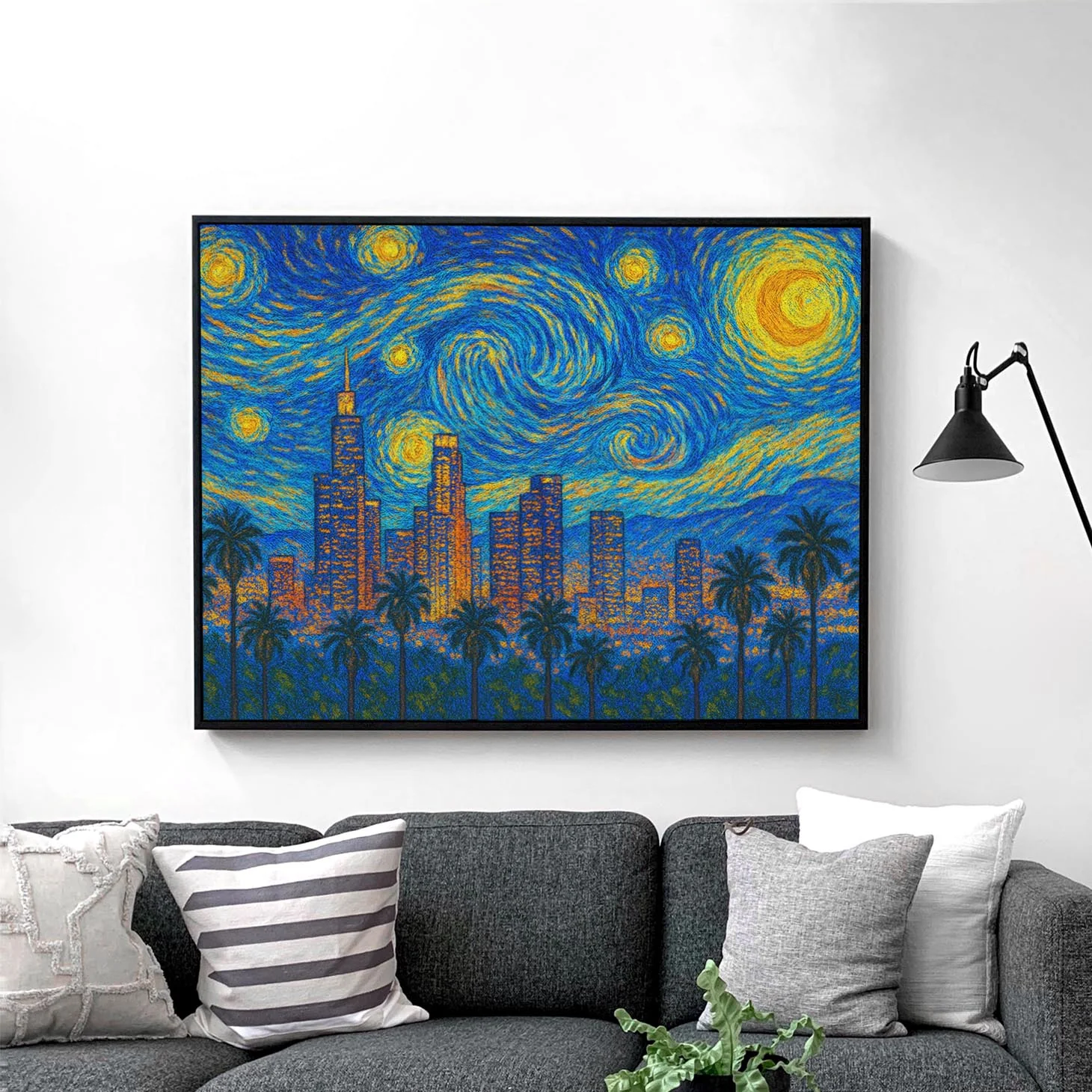 Los Angeles Skyline Van Gogh Starry Night - Image 2