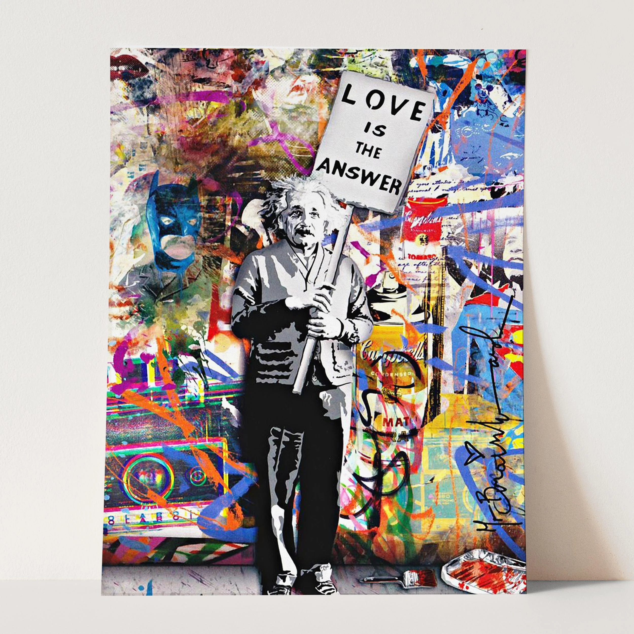 Love Is The Answer Einstein Sign Banksy - Image 3