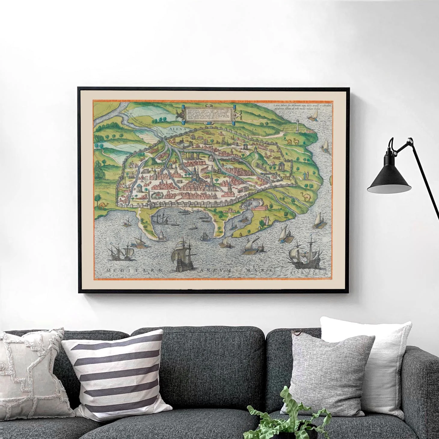 Map of Alexandria (1575) by Georg Braun - Image 2