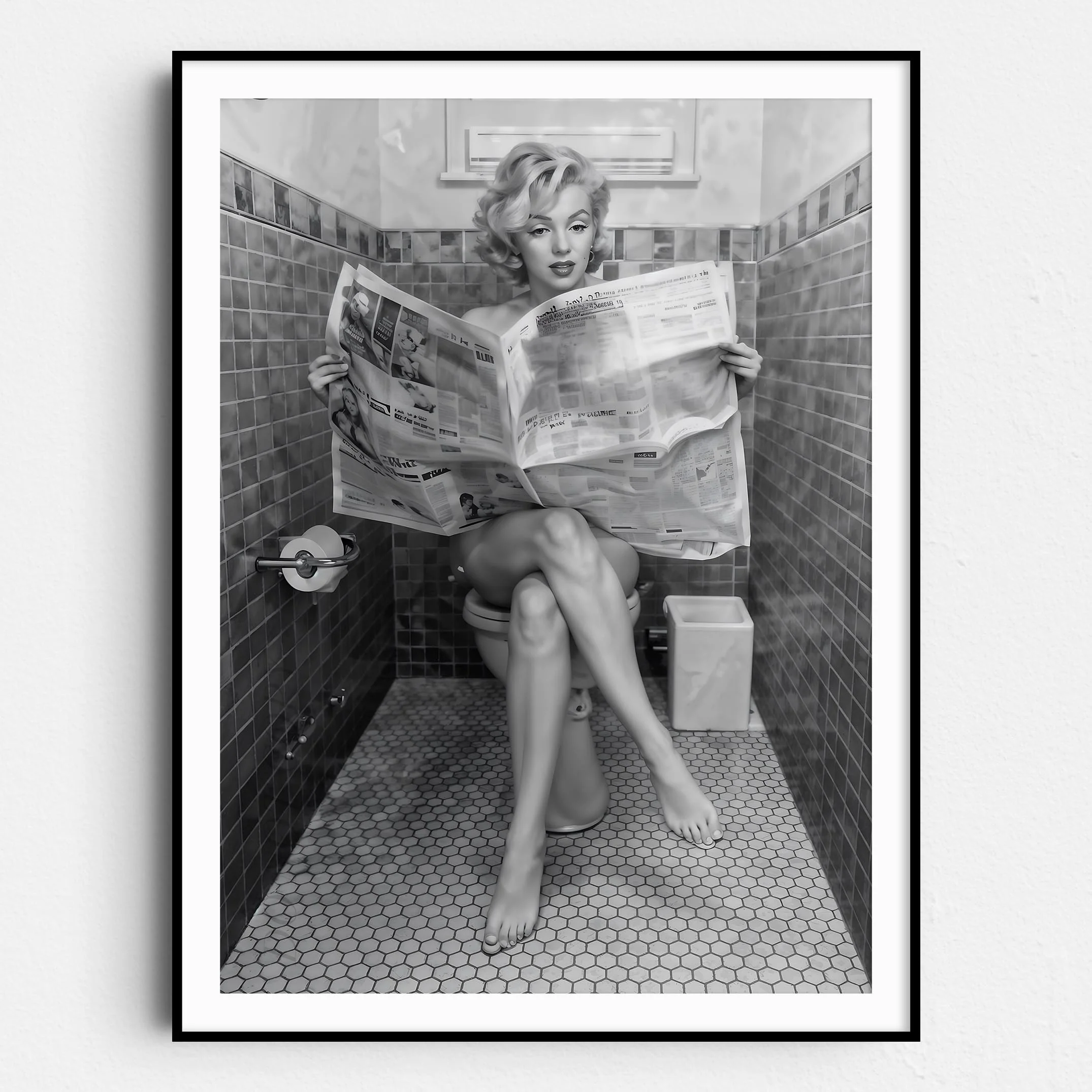 Marilyn Monroe Reading Newspaper On The Toilet