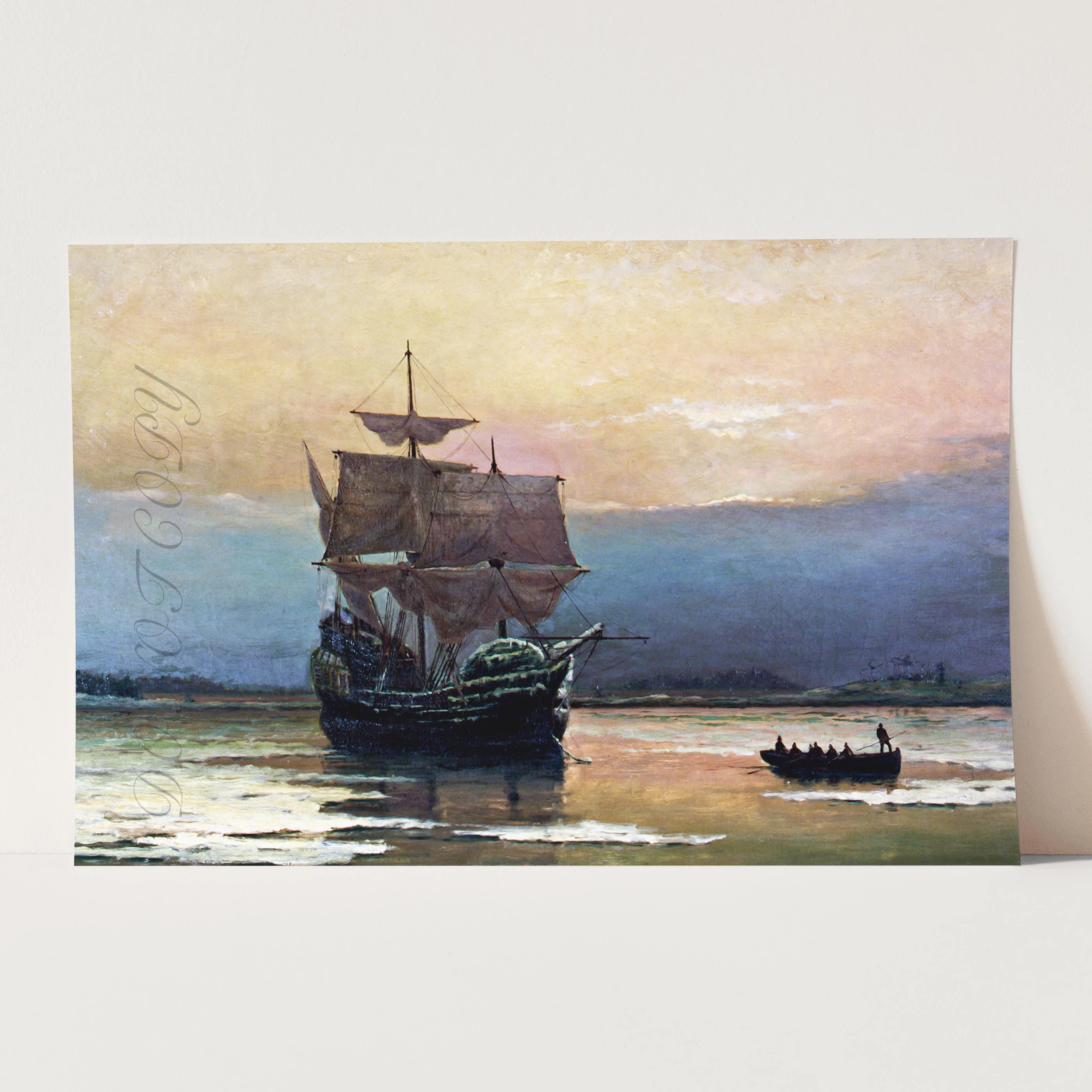Mayflower in Plymouth Harbor by William Halsall - Image 3