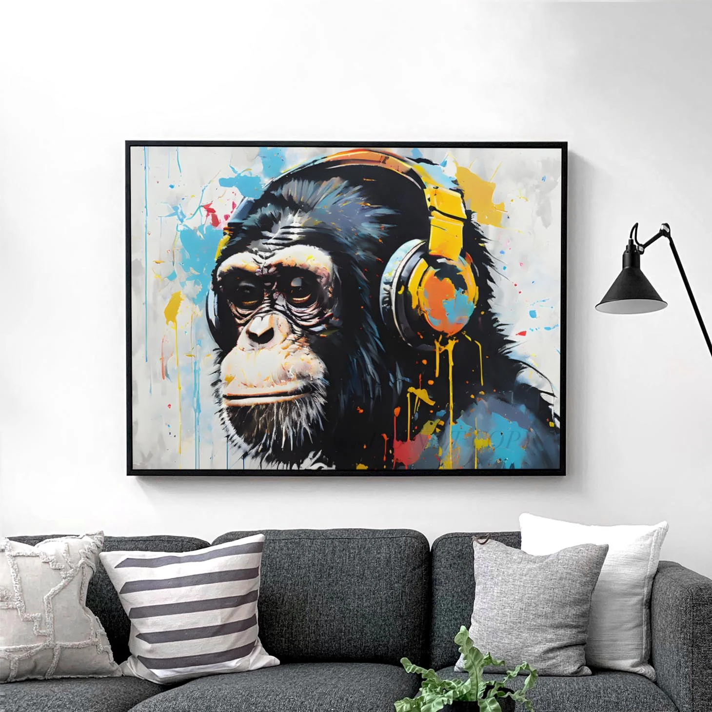 Monkey DJ Headphones Banksy - Image 2