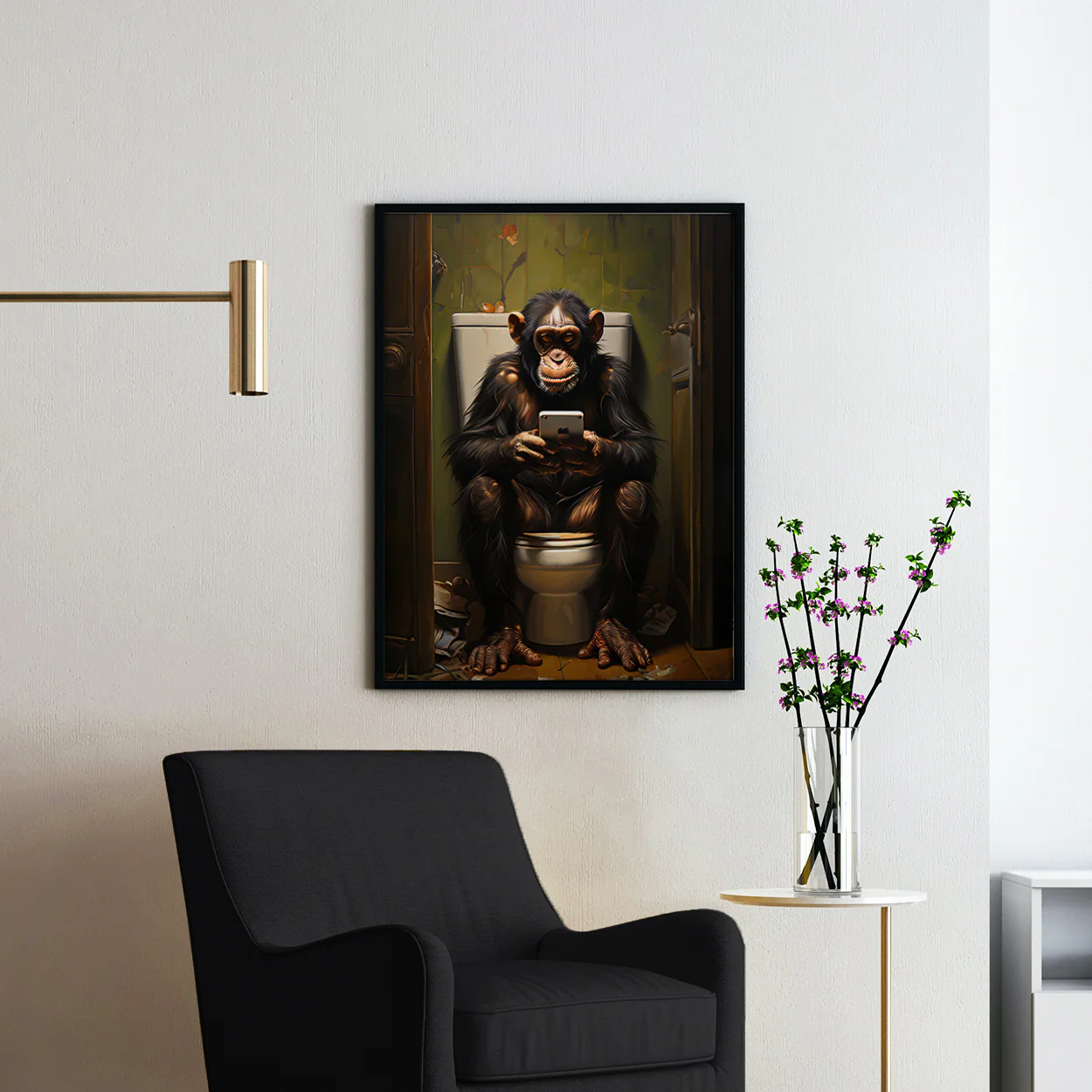 Monkey On The Phone On The Toilet - Image 2