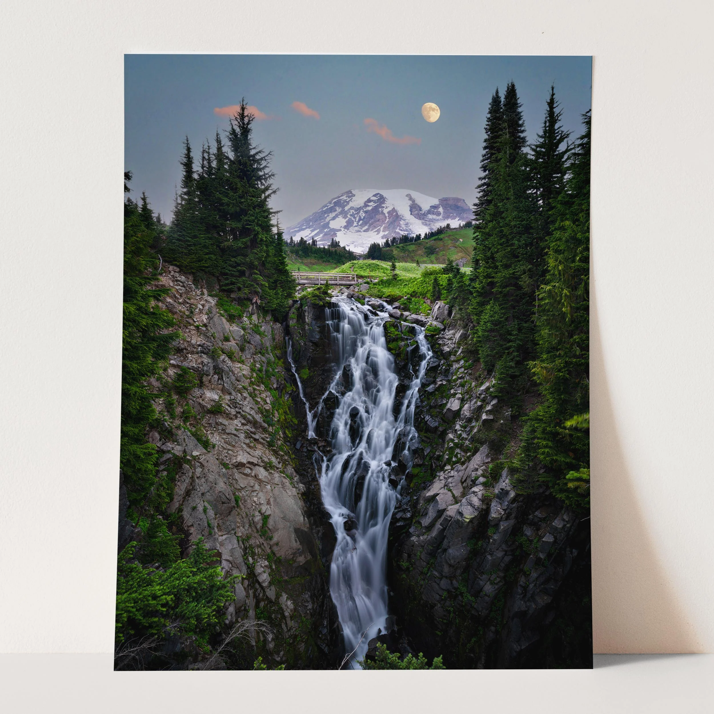 Moon Over Mount Rainier Washington - Image 3