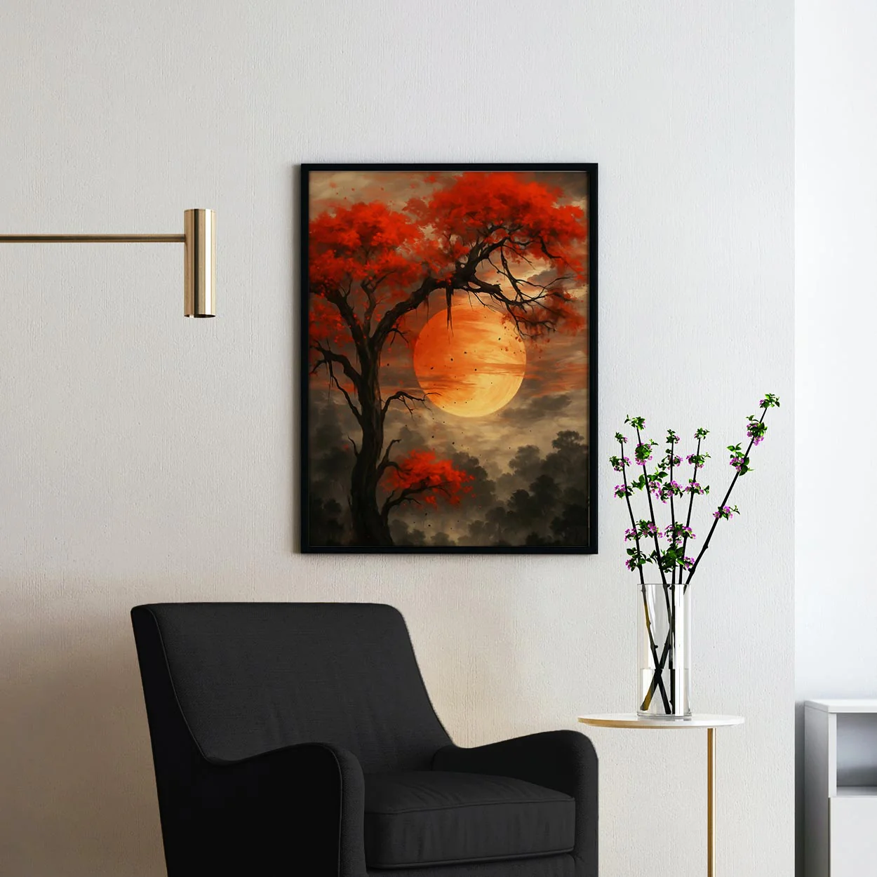 Moon Over Red Tree - Image 2