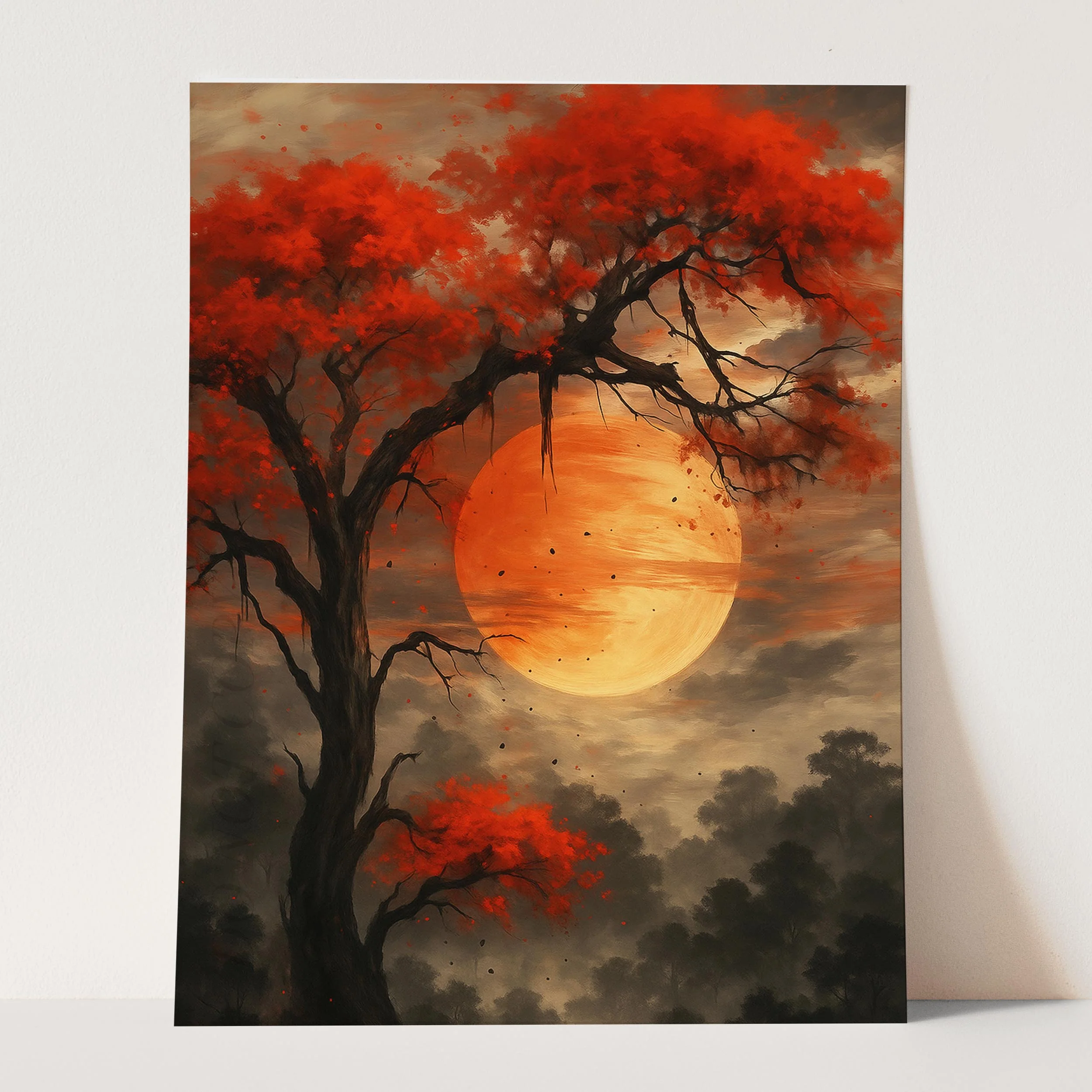 Moon Over Red Tree - Image 3