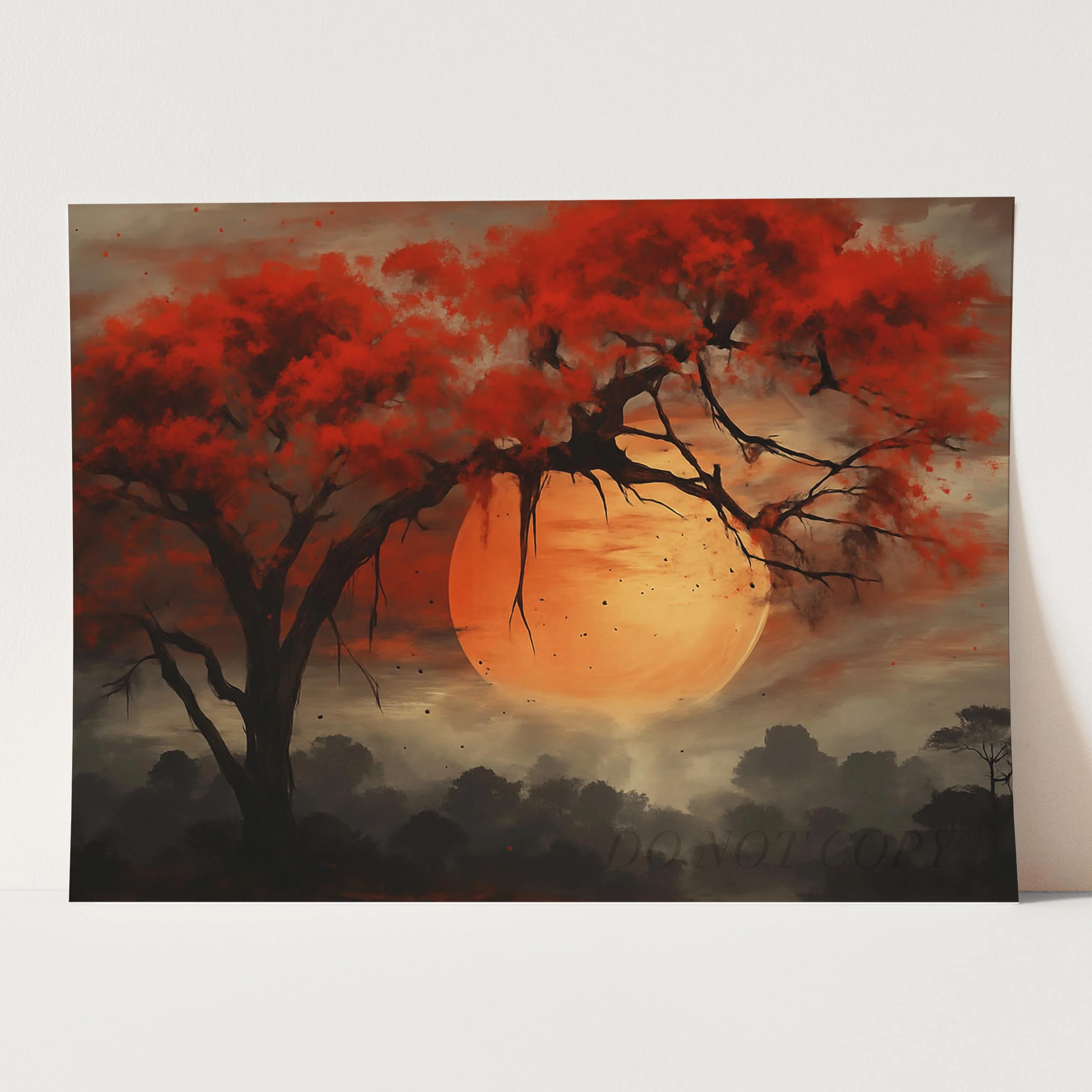 Moon Through Red Tree - Image 3