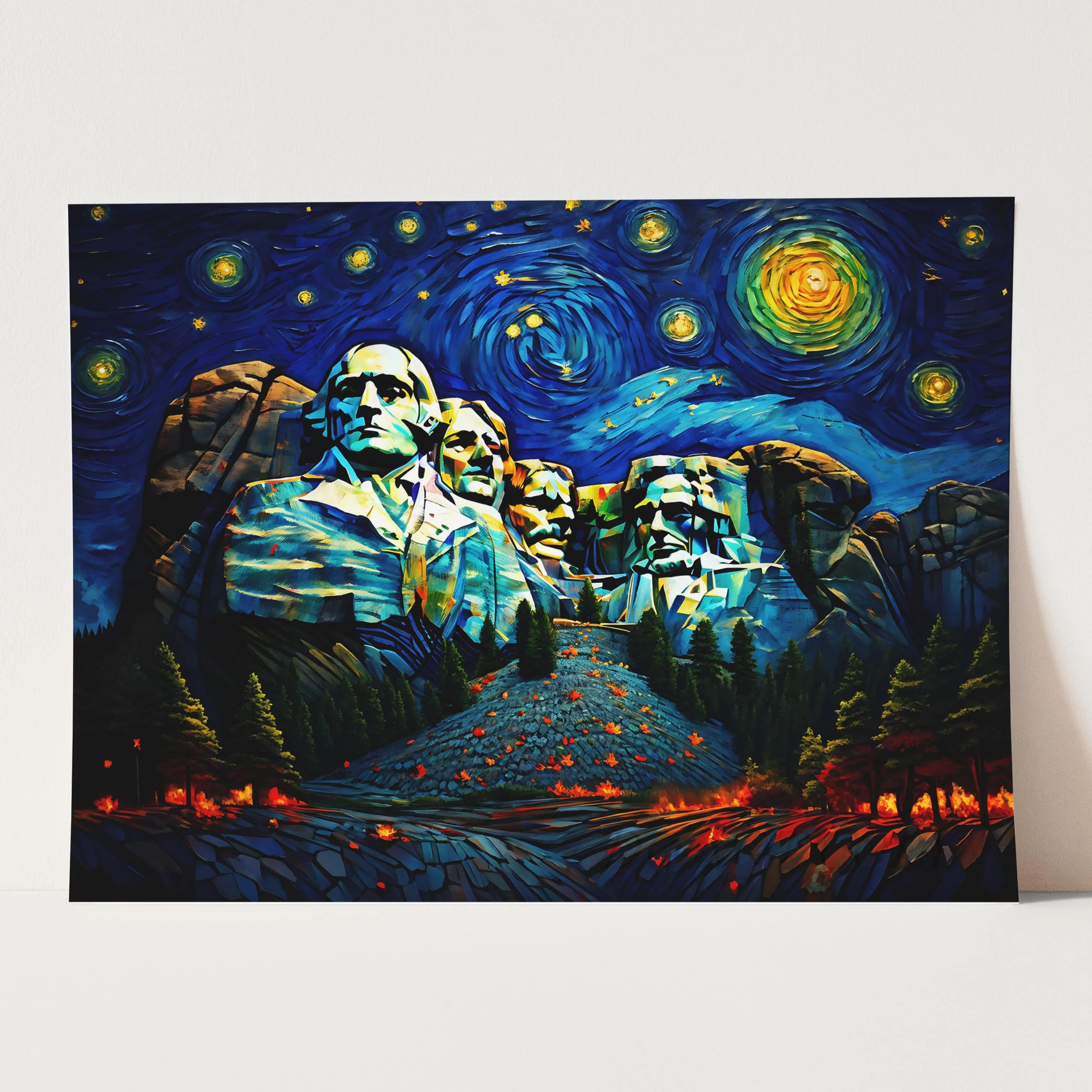 Mount Rushmore Van Gogh Starry Night - Image 3