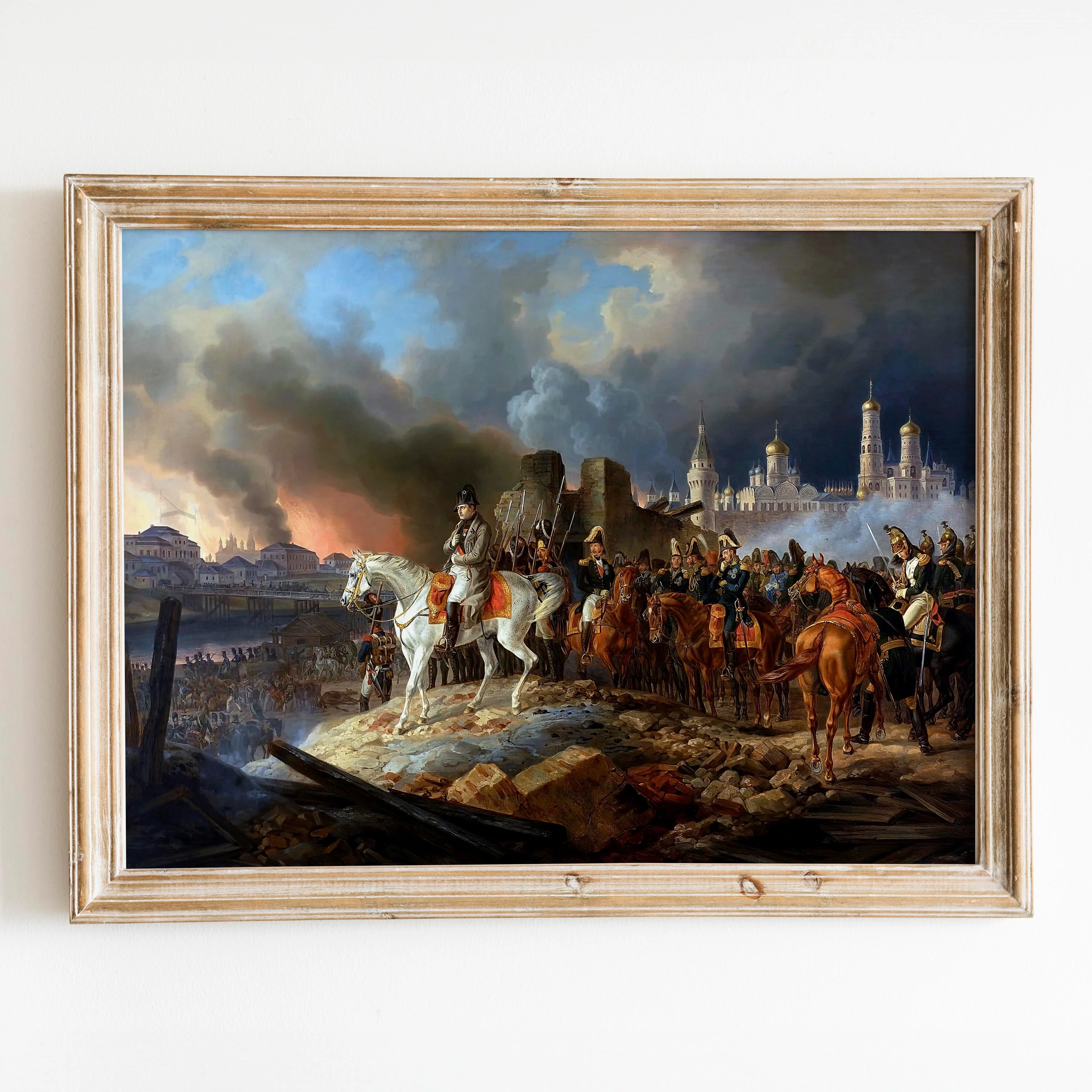 Napoleon in Burning Moscow Painting by Adam Albrecht