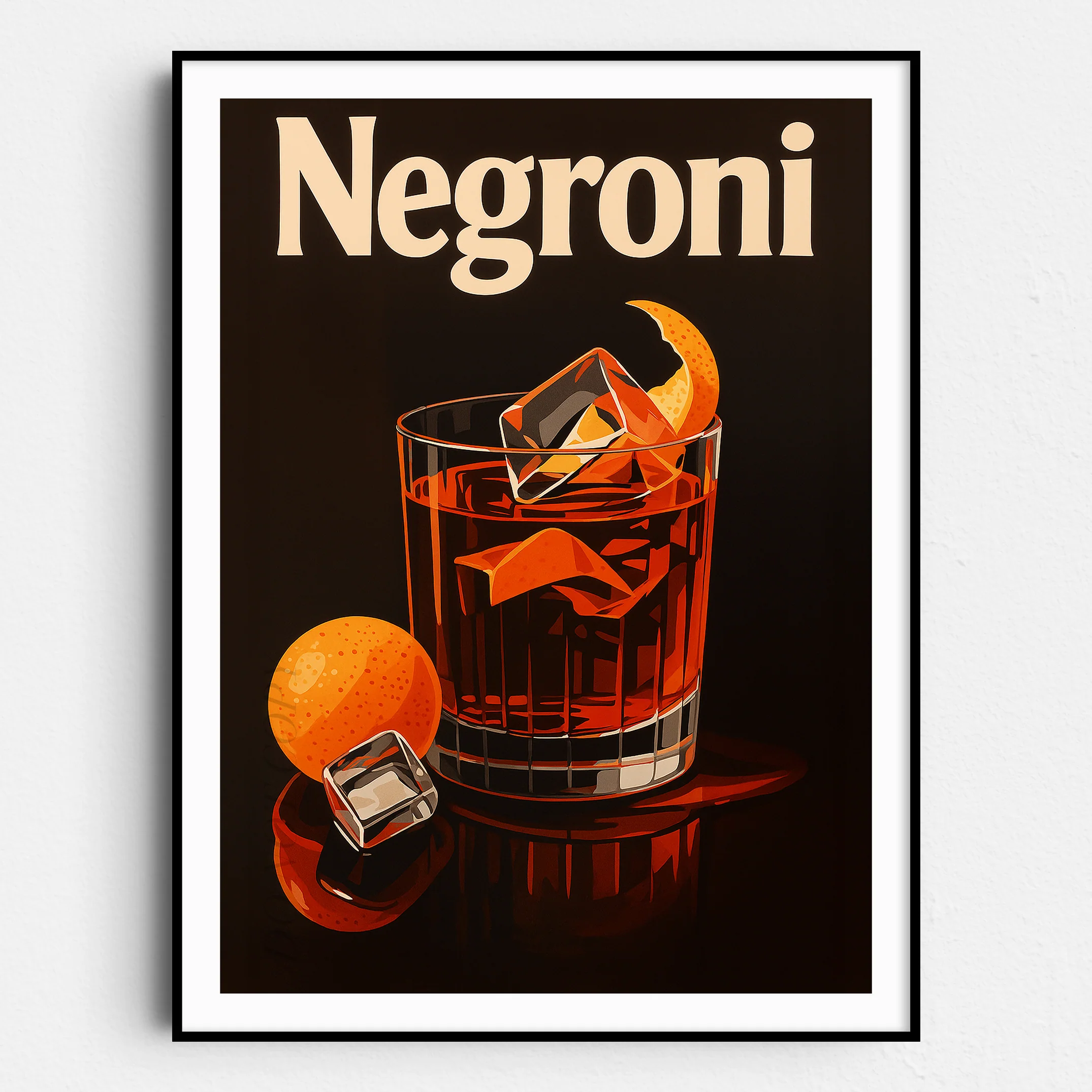 Negroni Vintage Drinks Poster
