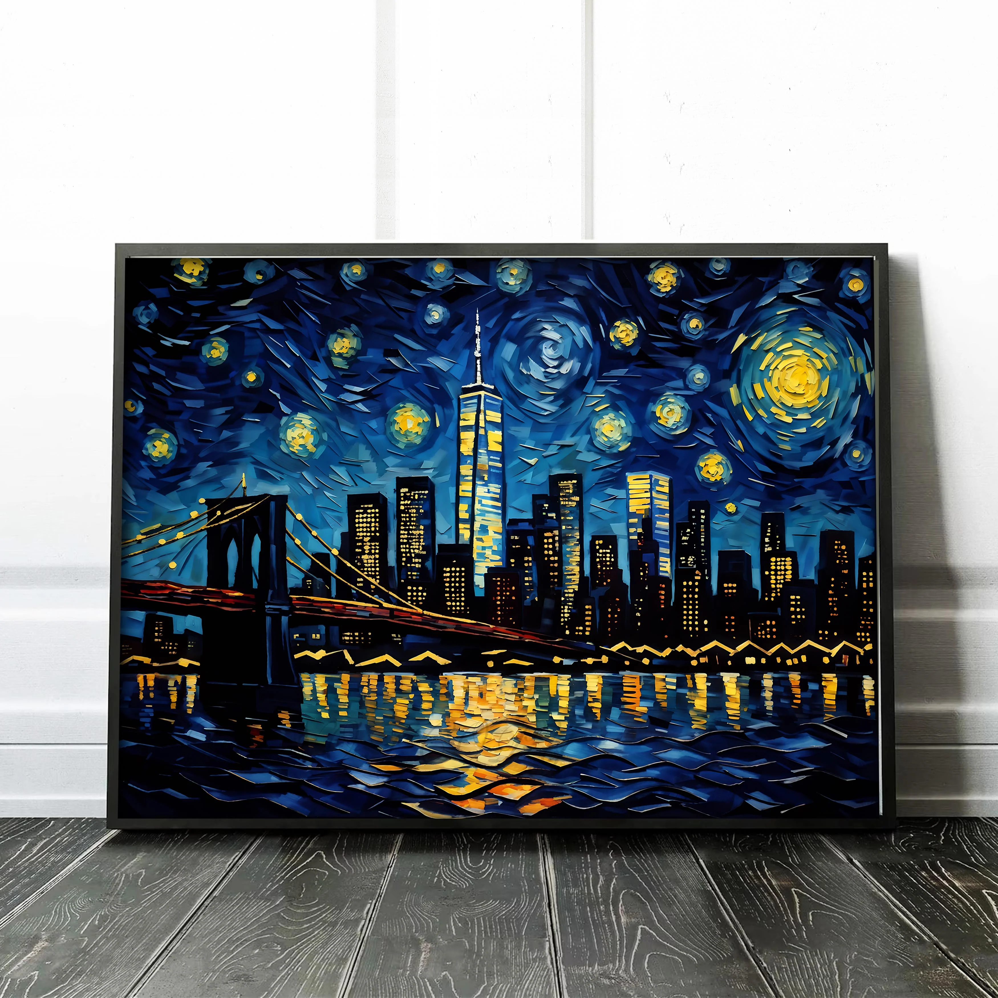New York City Skyline as Van Gogh Starry Night - Image 2