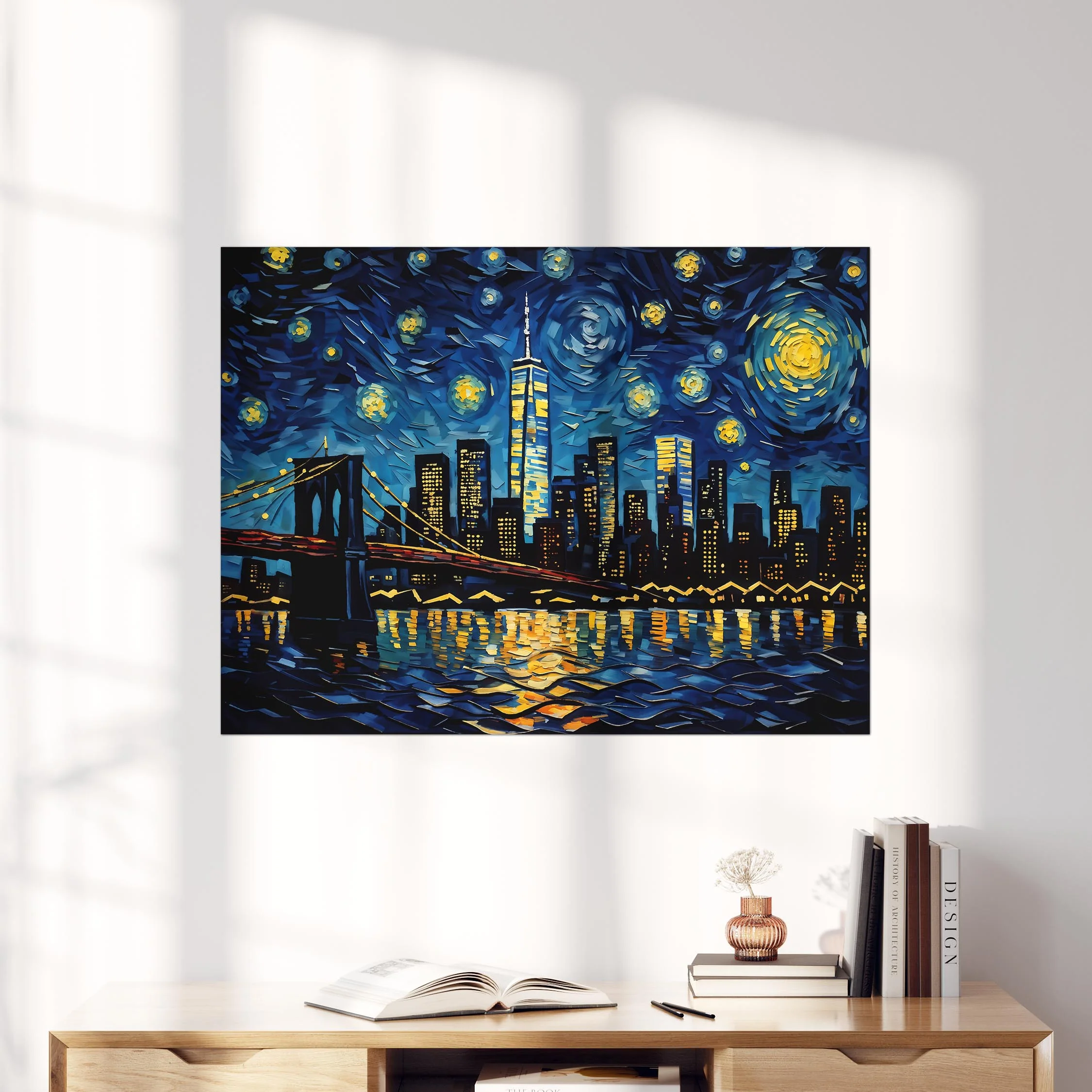 New York City Skyline as Van Gogh Starry Night - Image 4