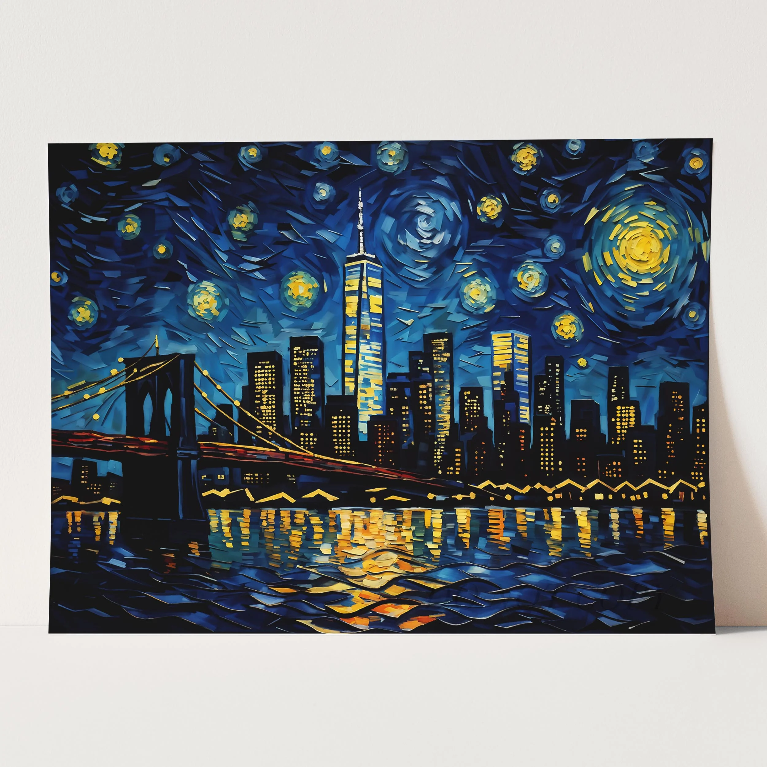 New York City Skyline as Van Gogh Starry Night - Image 5