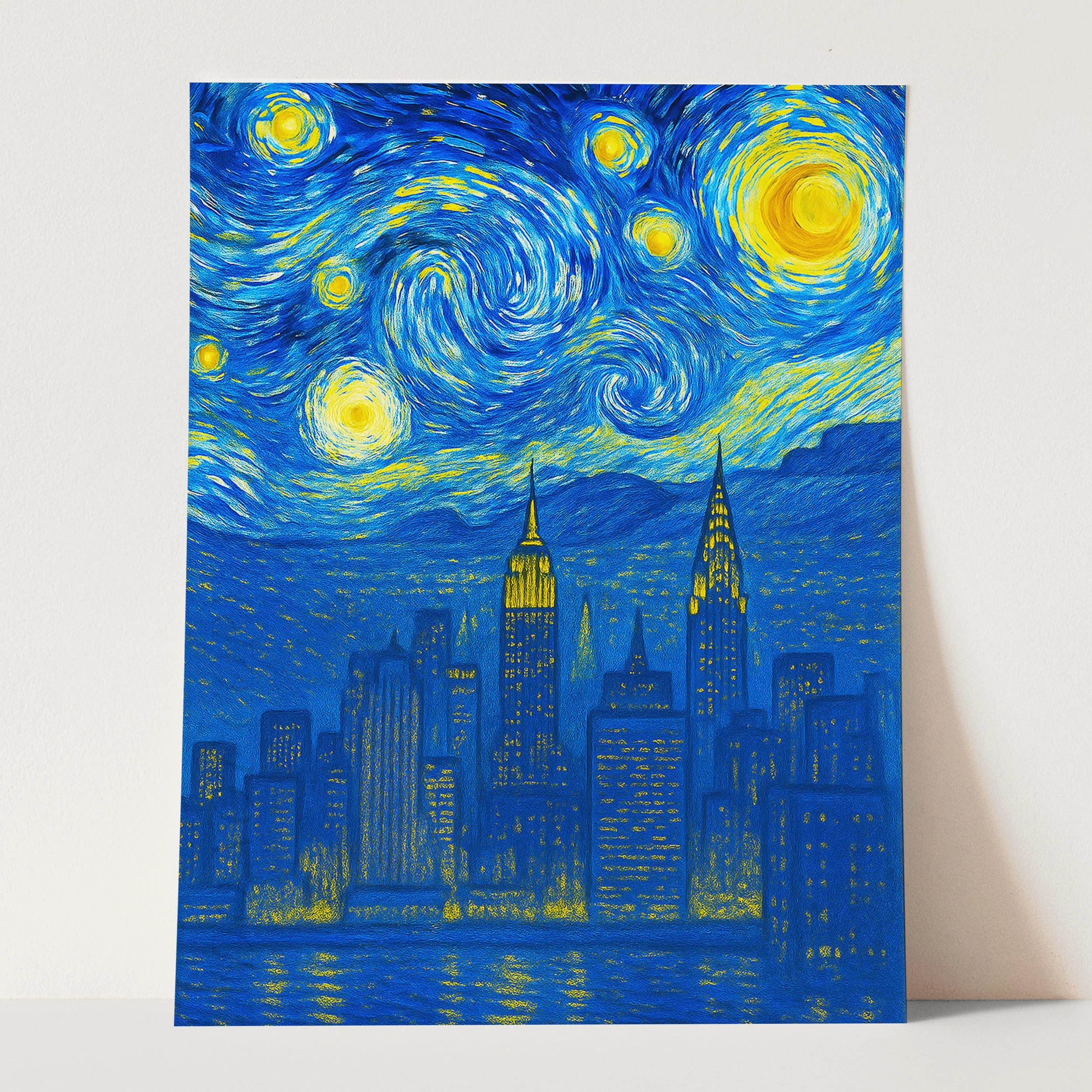 New York City Skyline As Van Gogh Starry Night - Image 3