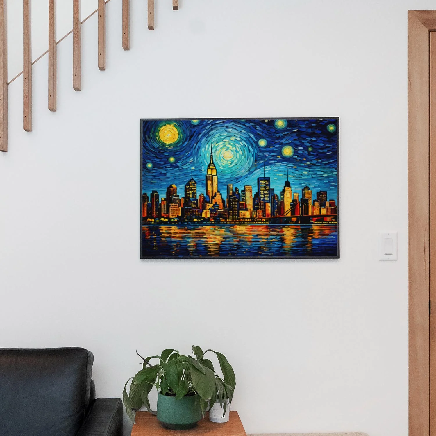 New York City Skyline as Van Gogh Starry Night - Image 2