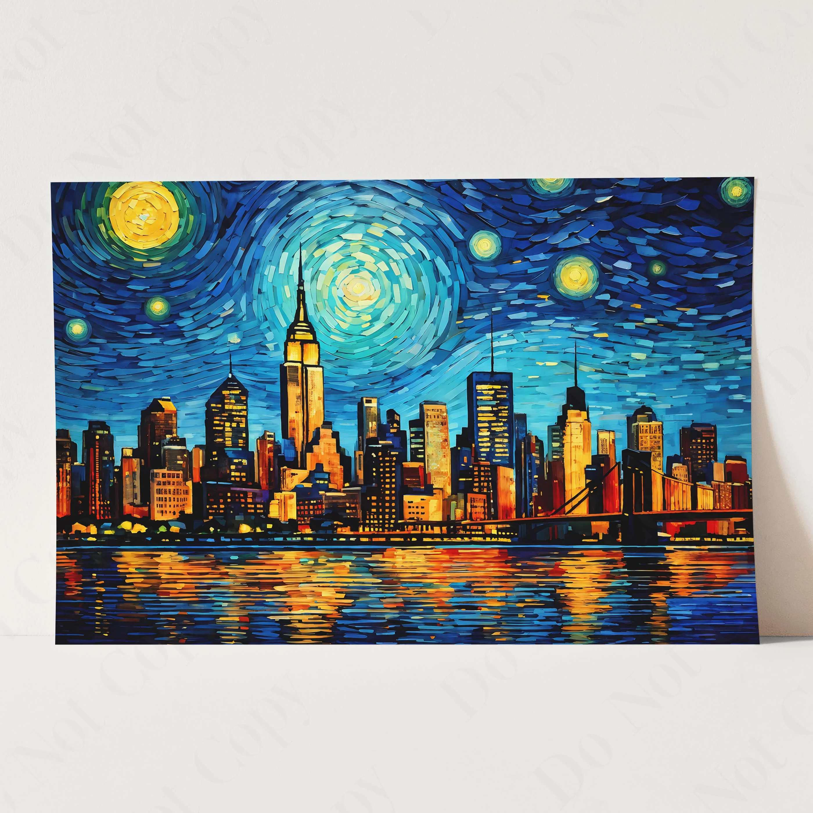 New York City Skyline as Van Gogh Starry Night - Image 3