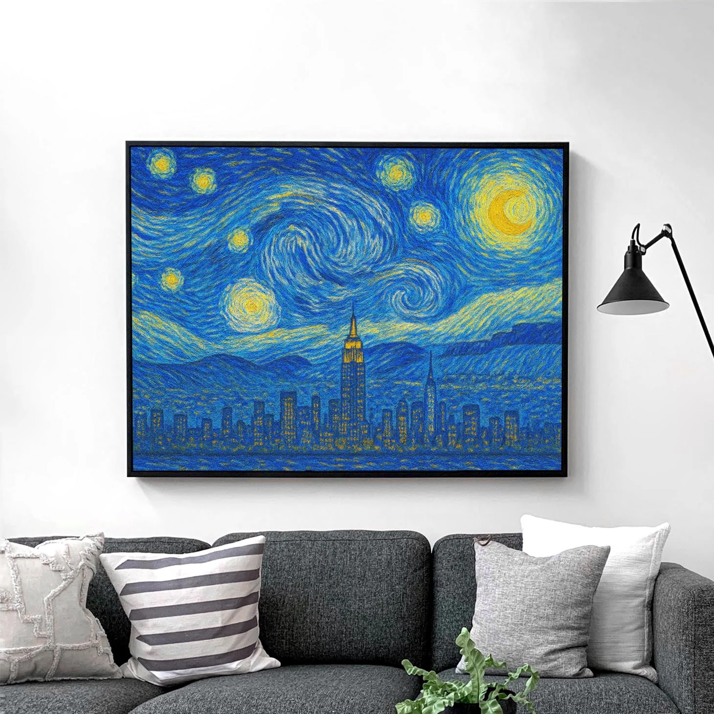 New York City Skyline Van Gogh Starry Night - Image 2