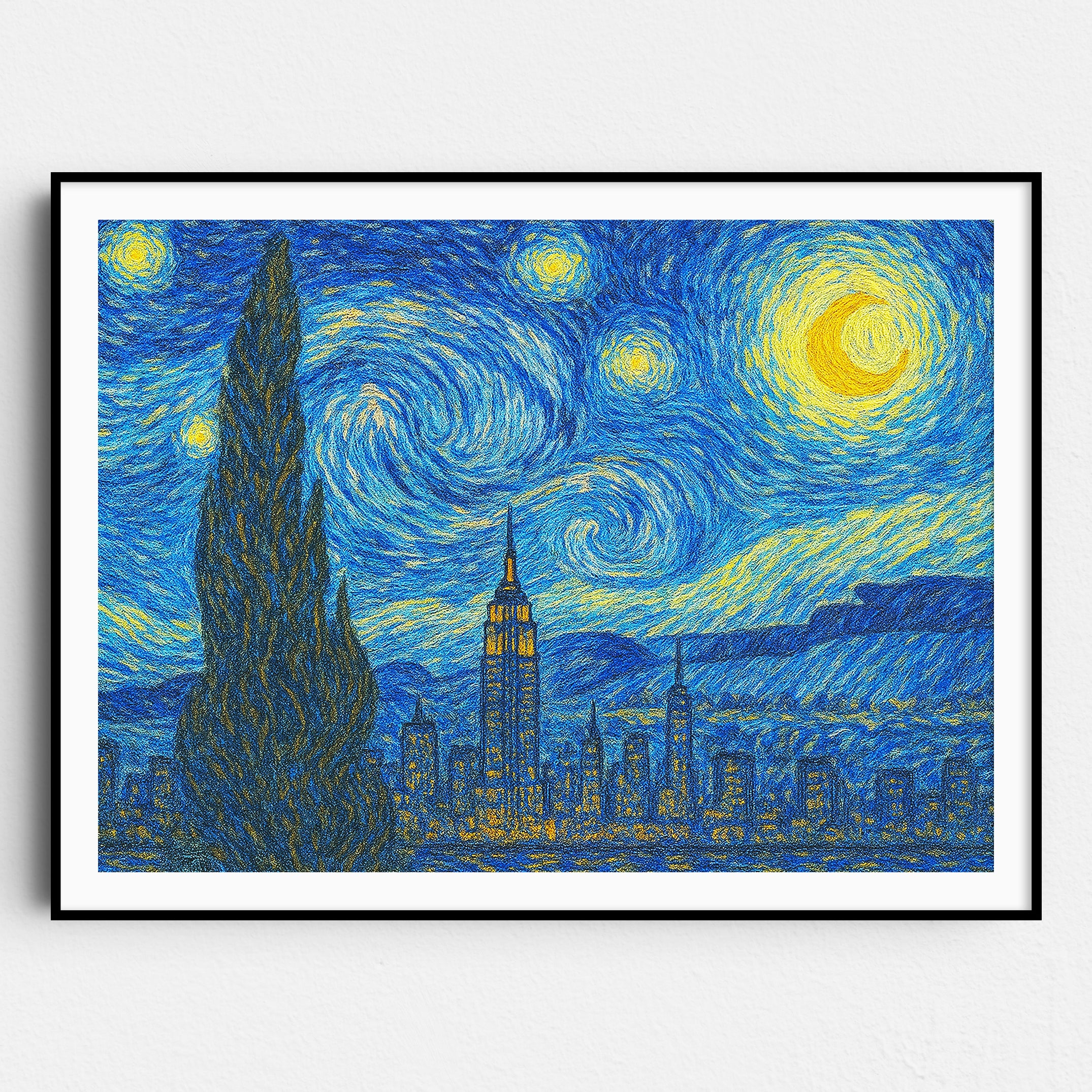 New York Skyline Van Gogh Starry Night