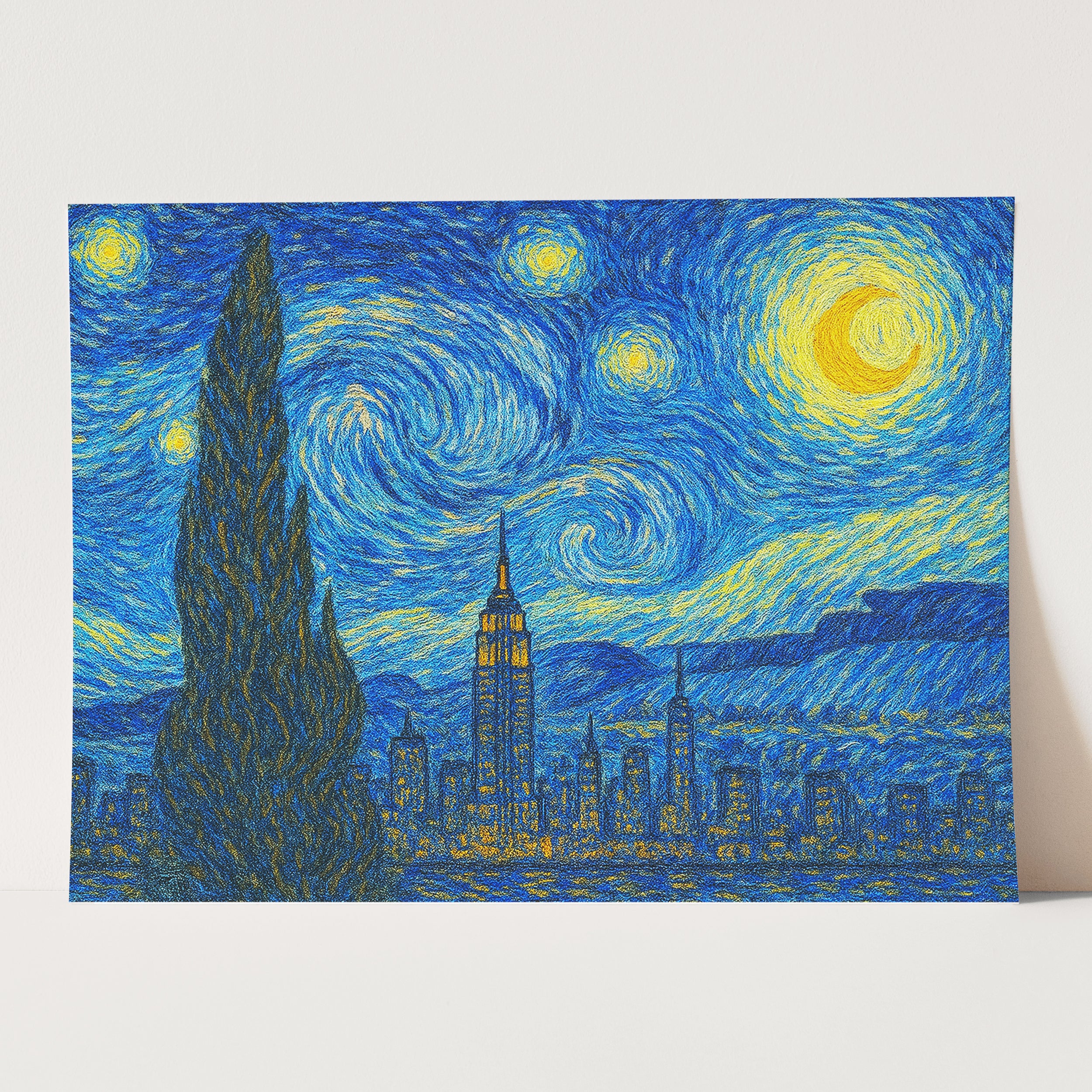 New York Skyline Van Gogh Starry Night - Image 3
