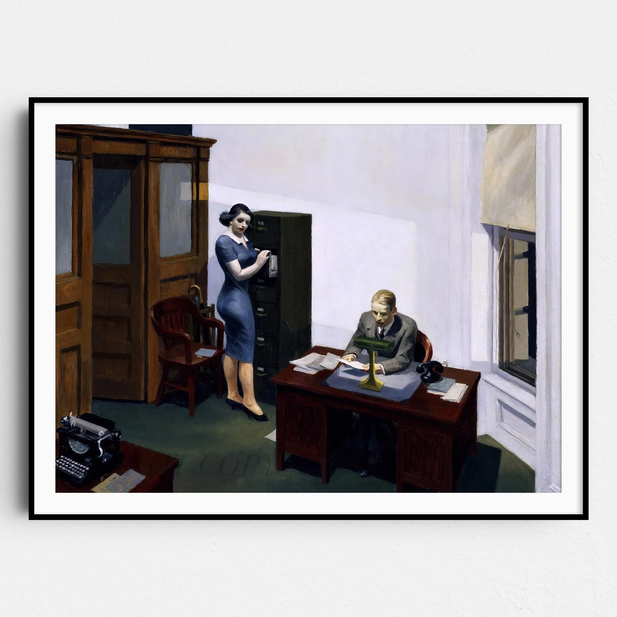 Office at Night Painting by Edward Hopper