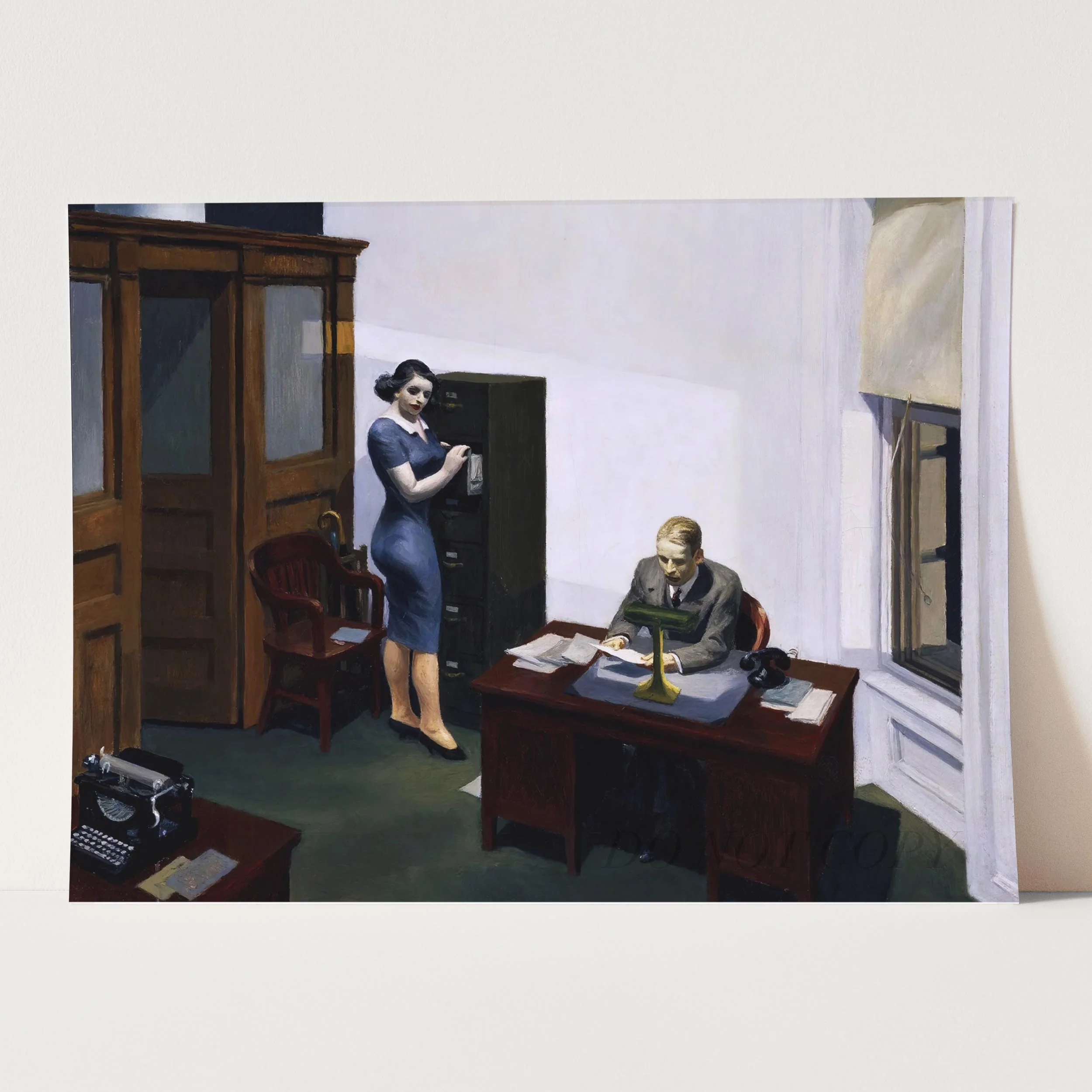 Office at Night Painting by Edward Hopper - Image 3