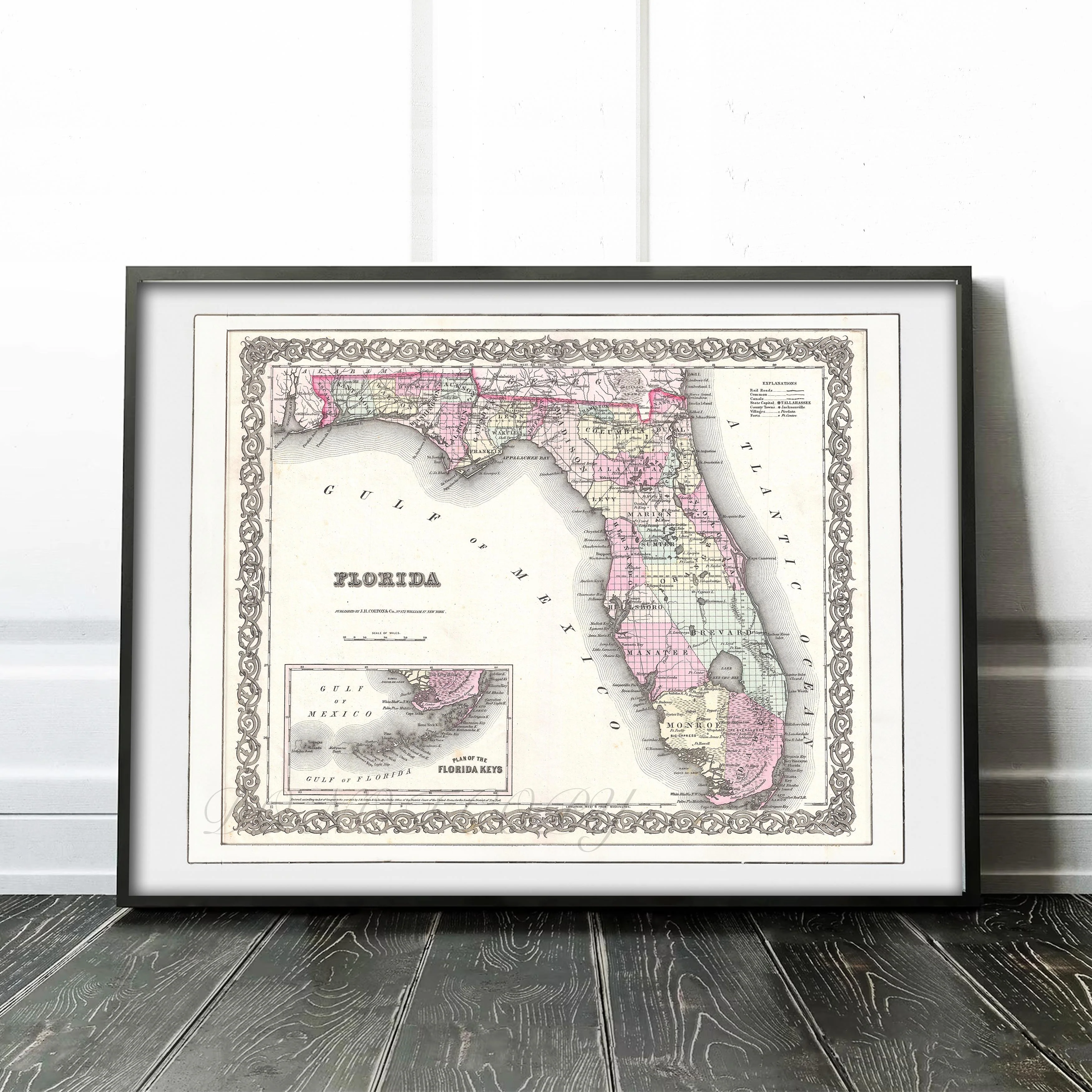 Old Map of Florida 1855 - Image 2
