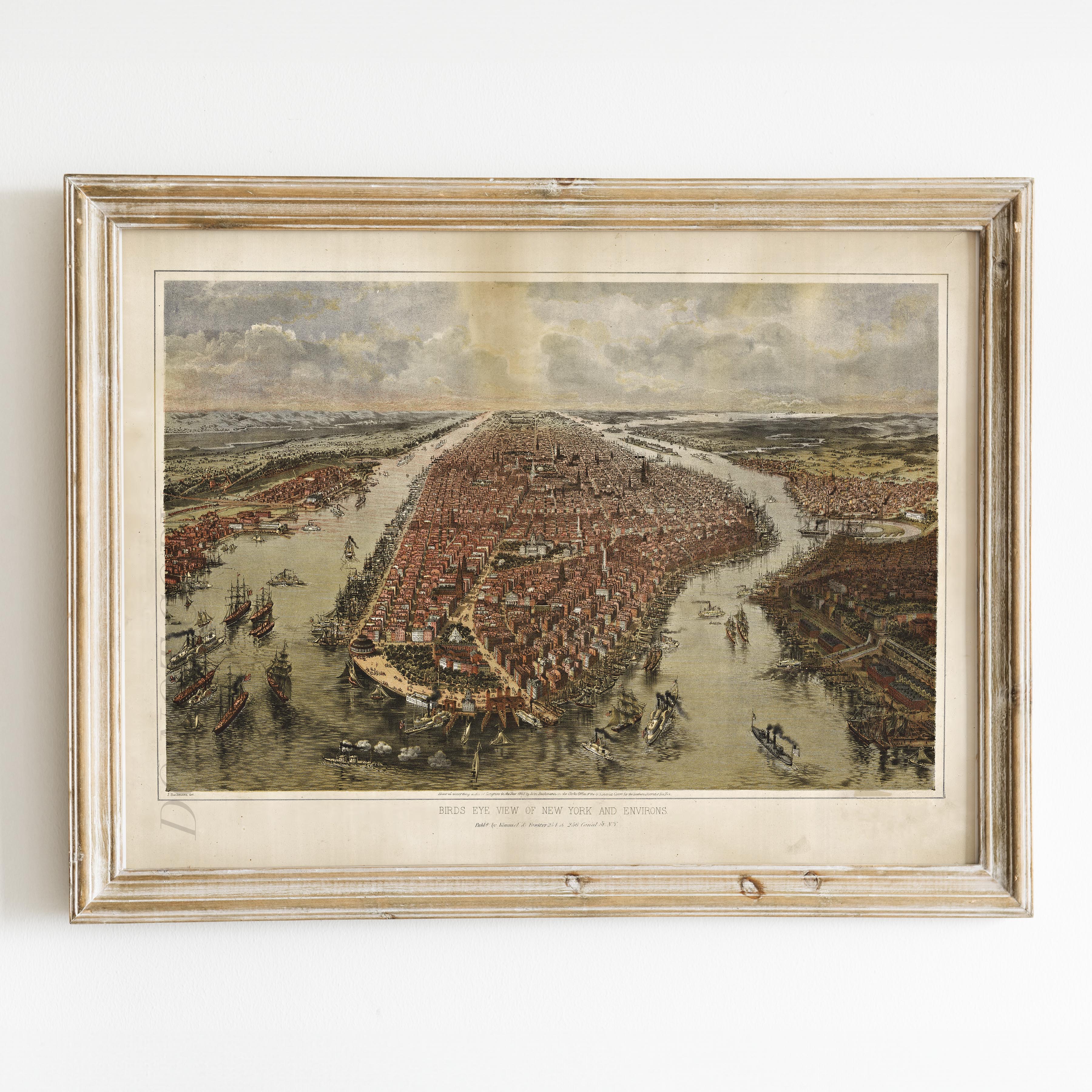 Old Map of NYC - New York City 1865