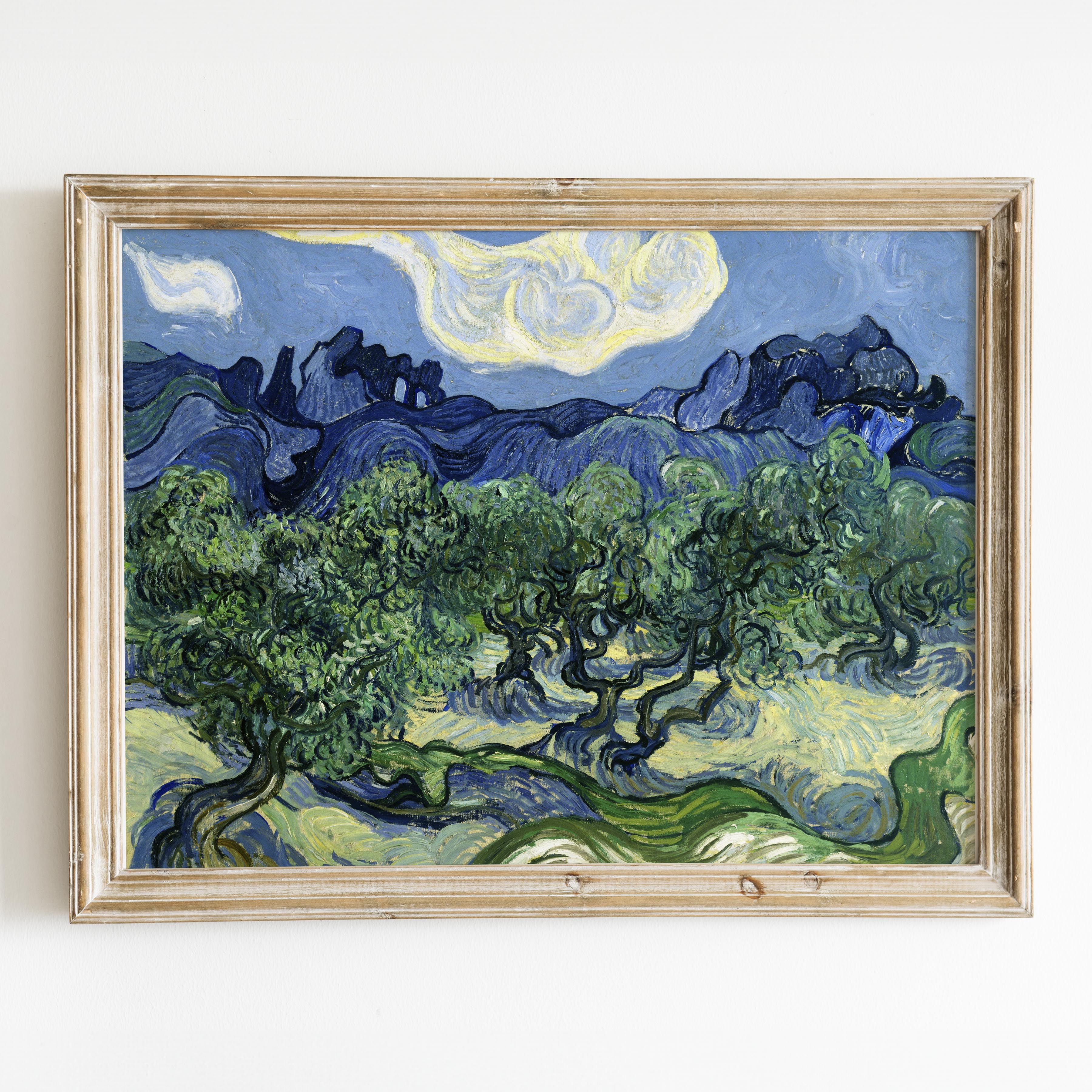 Olive Trees with the Alpilles in the Background (1889) by Van Gogh