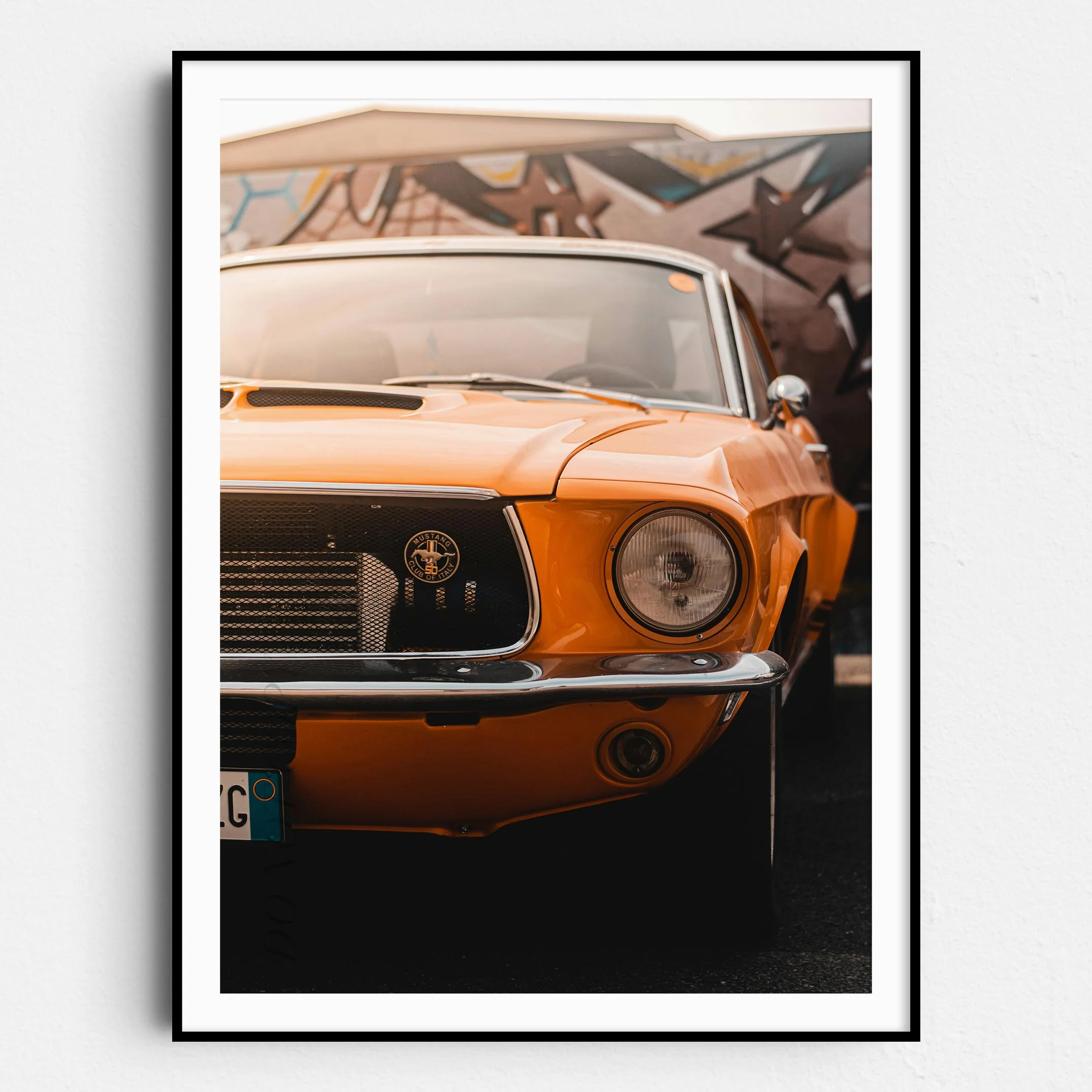 Orange Ford Mustang