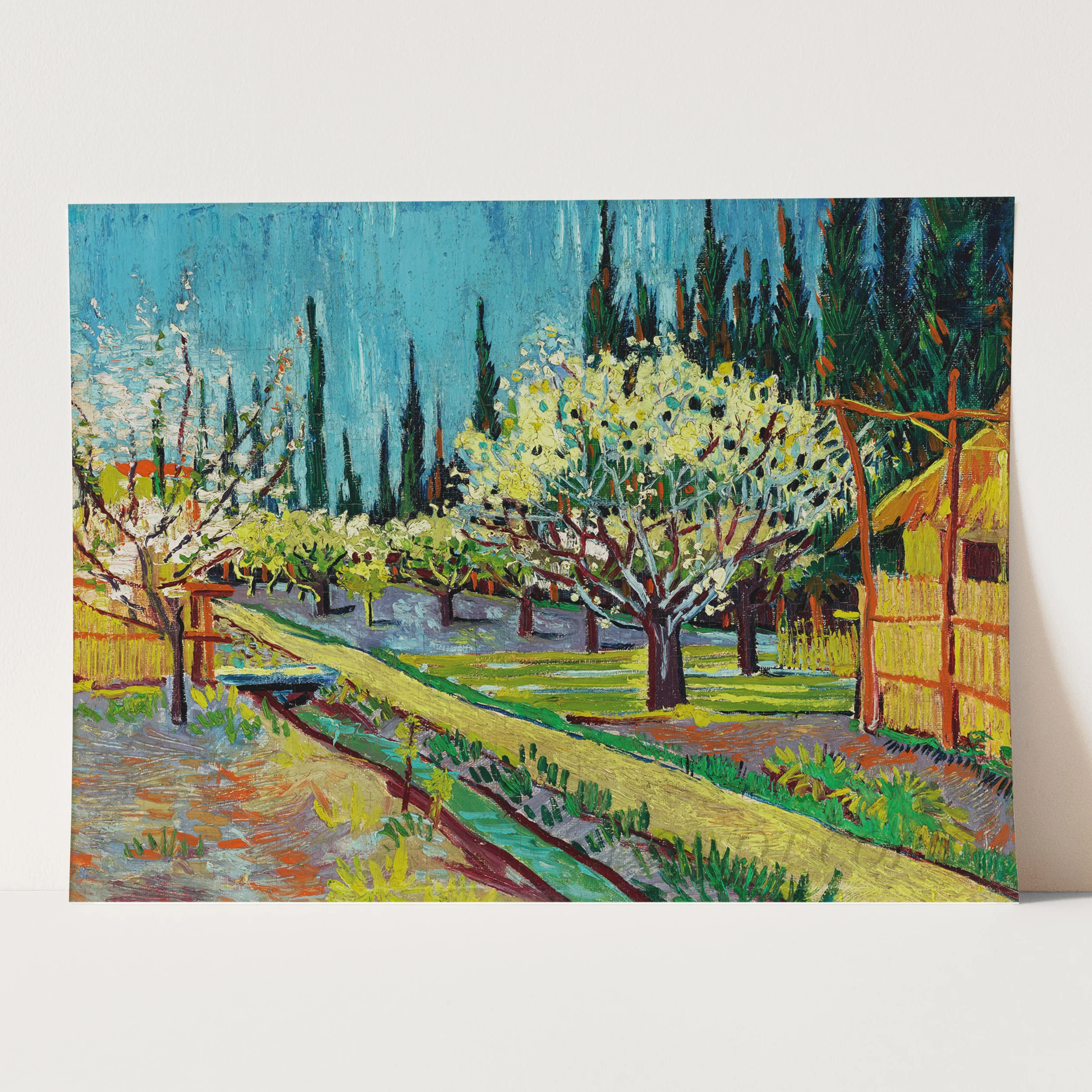 Orchard Bordered by Cypresses (1888) by Van Gogh - Image 3