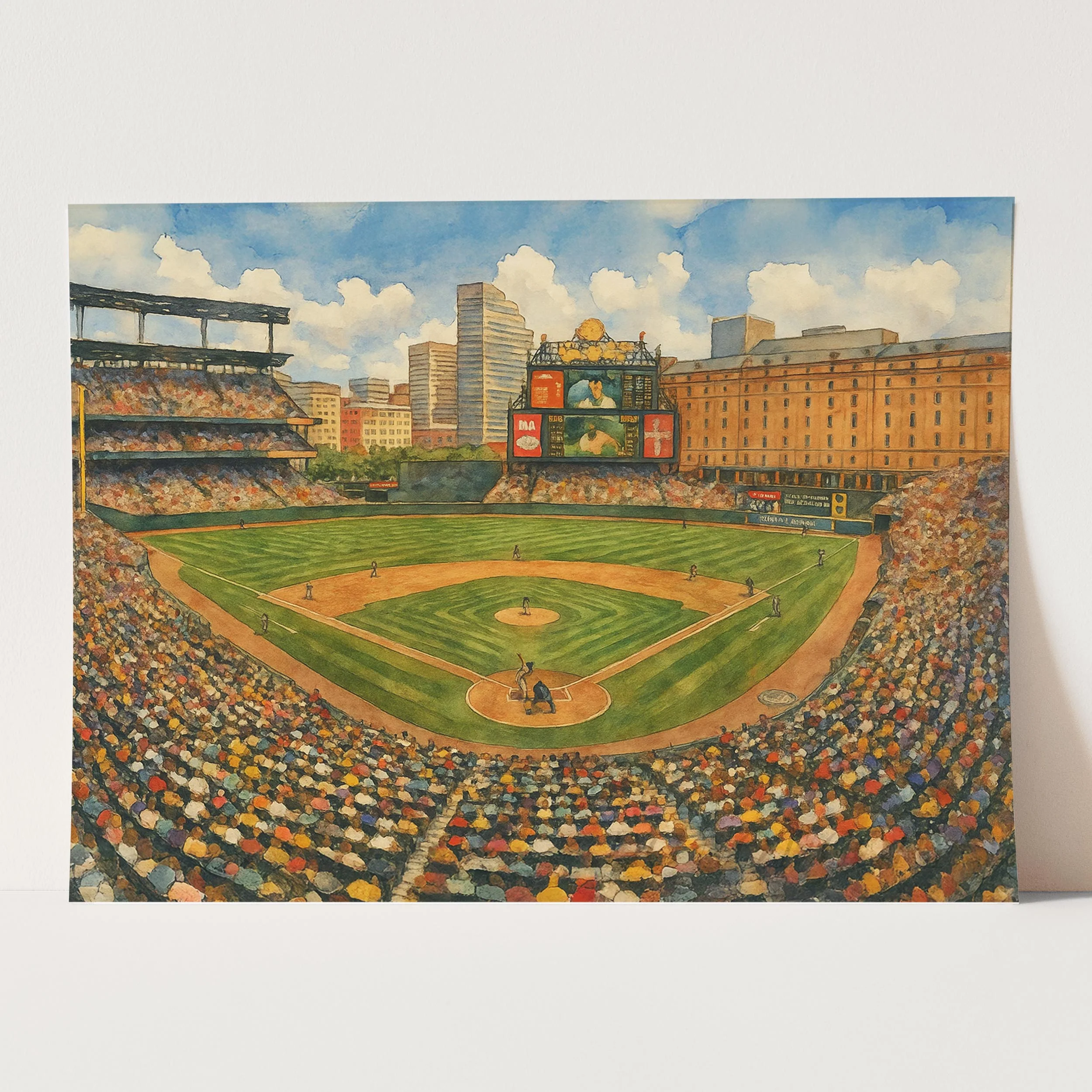Oriole Park at Camden Yards Watercolor Painting - Image 3