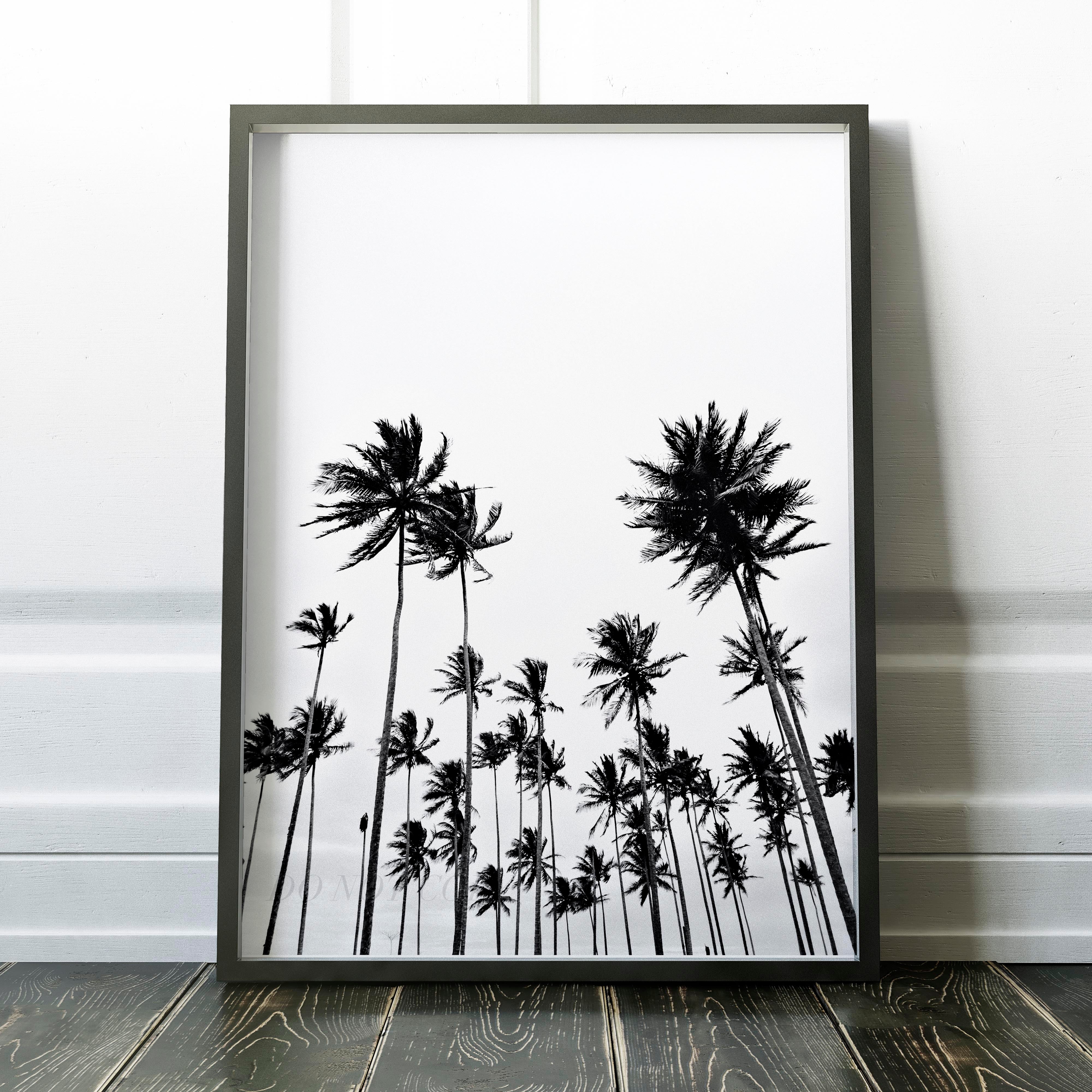 Palm Trees Vintage Black & White - Image 2