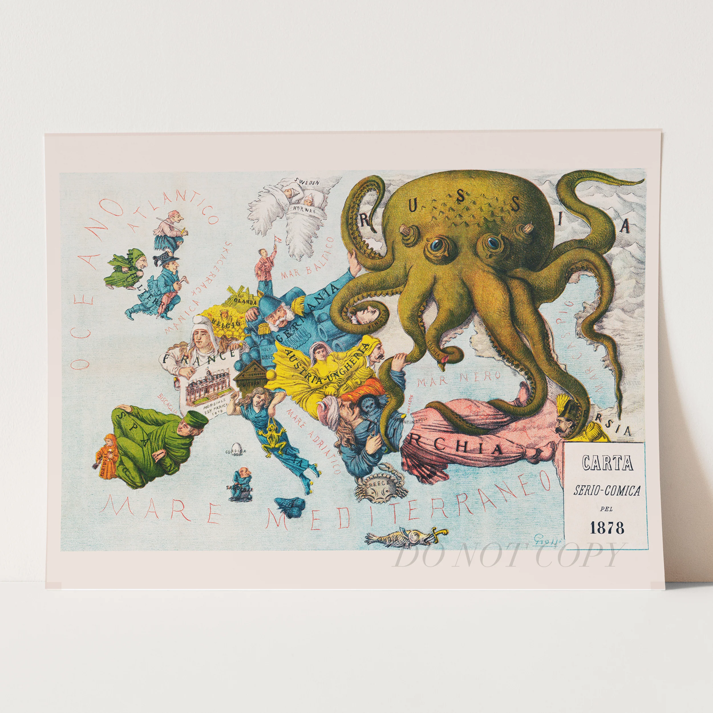 Papagallo no.15 Cartoon Map of Europe in 1878 - Image 3
