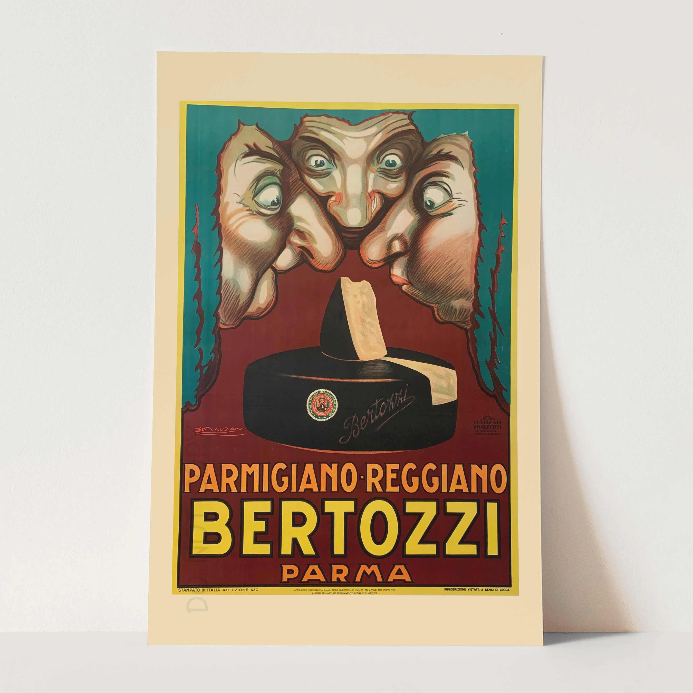 Parmigiano Reggiano Bertozzi Parma Achille Mauzan 1930 - Image 3