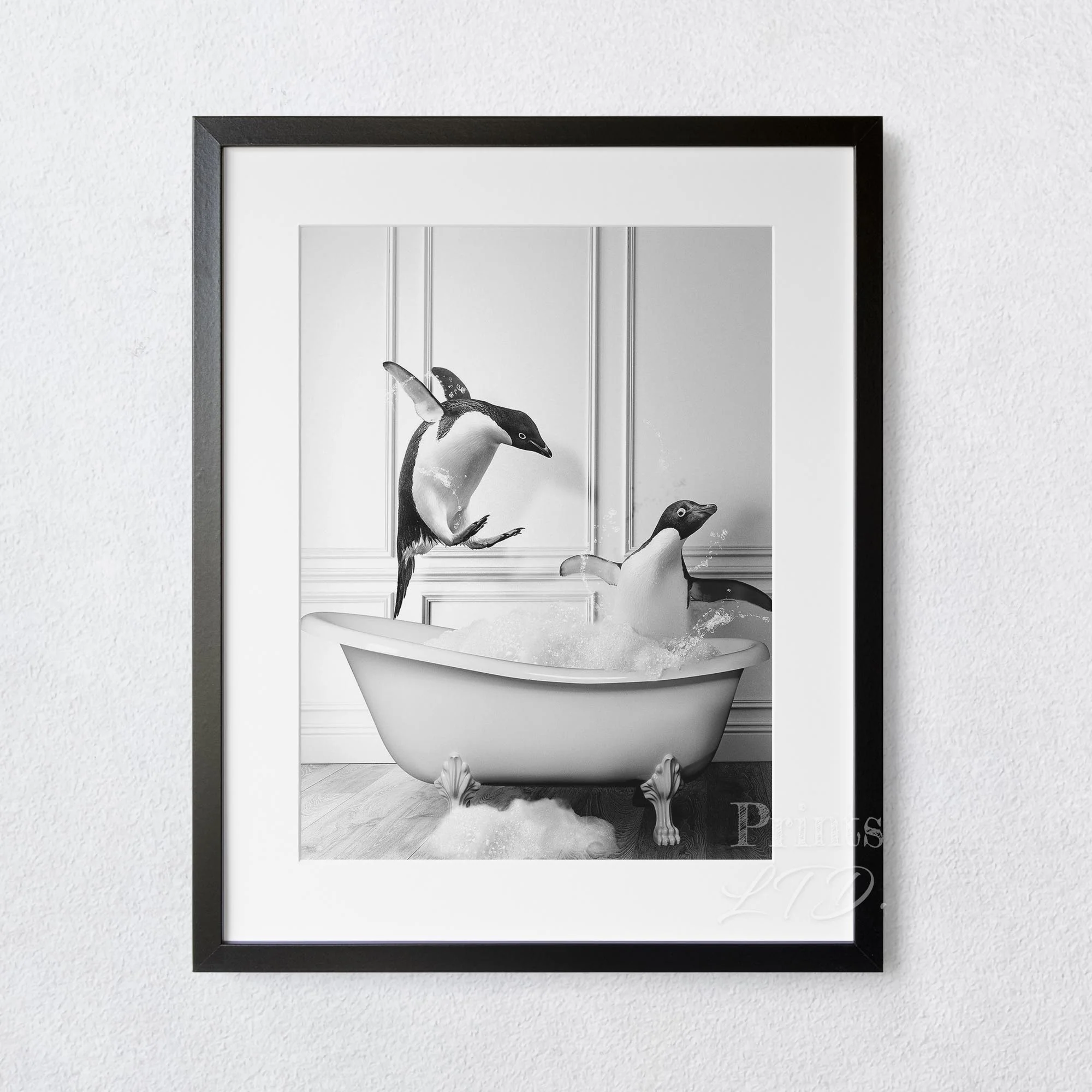 Penguins Taking A Bubble Bath In The Bathtub - Image 4