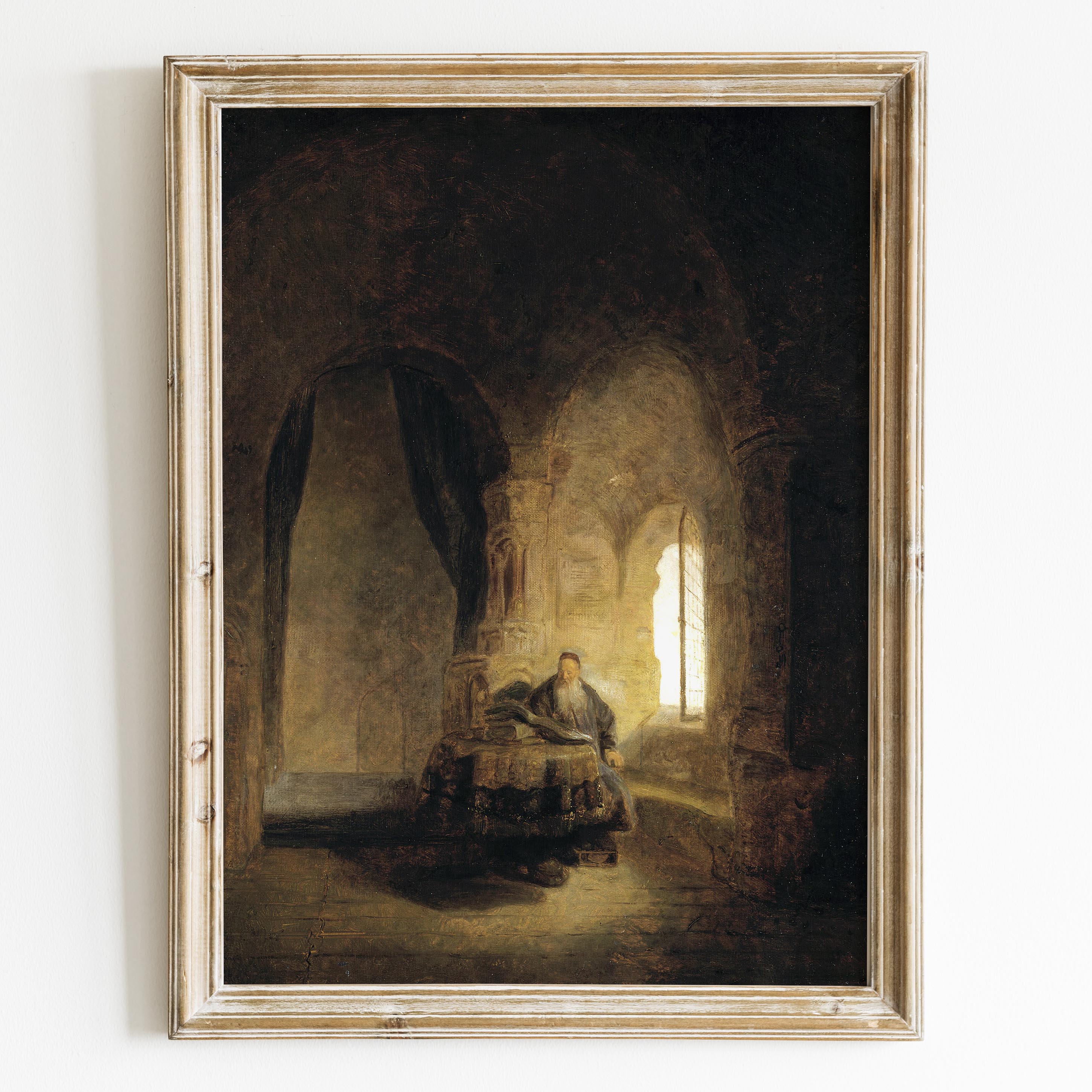 Philosopher Reading by Rembrandt