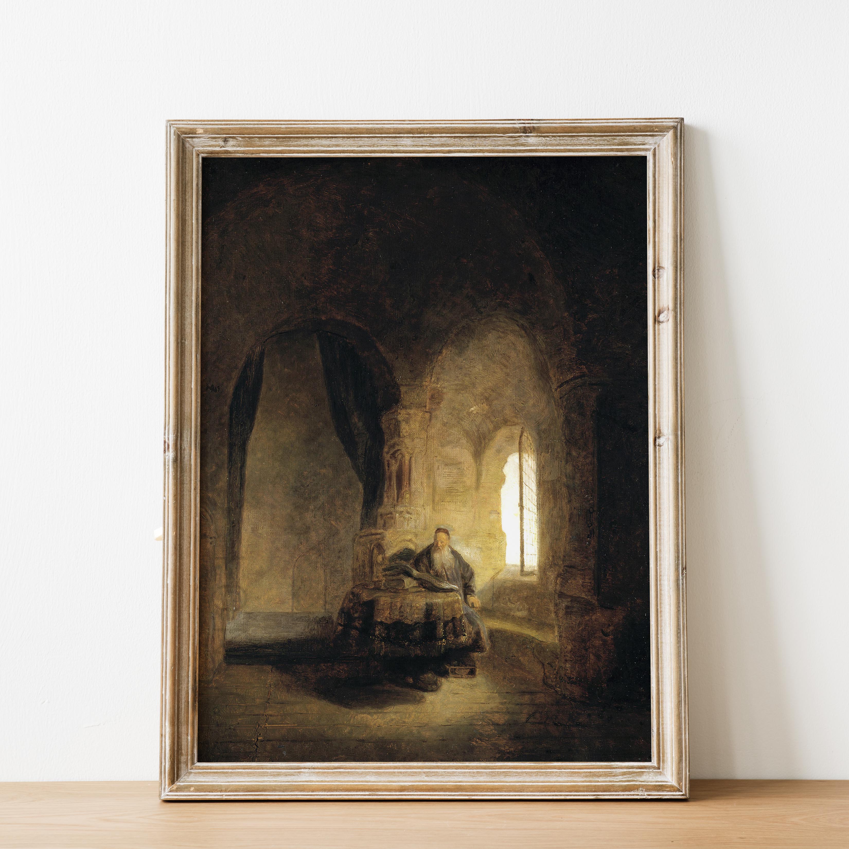 Philosopher Reading by Rembrandt - Image 2