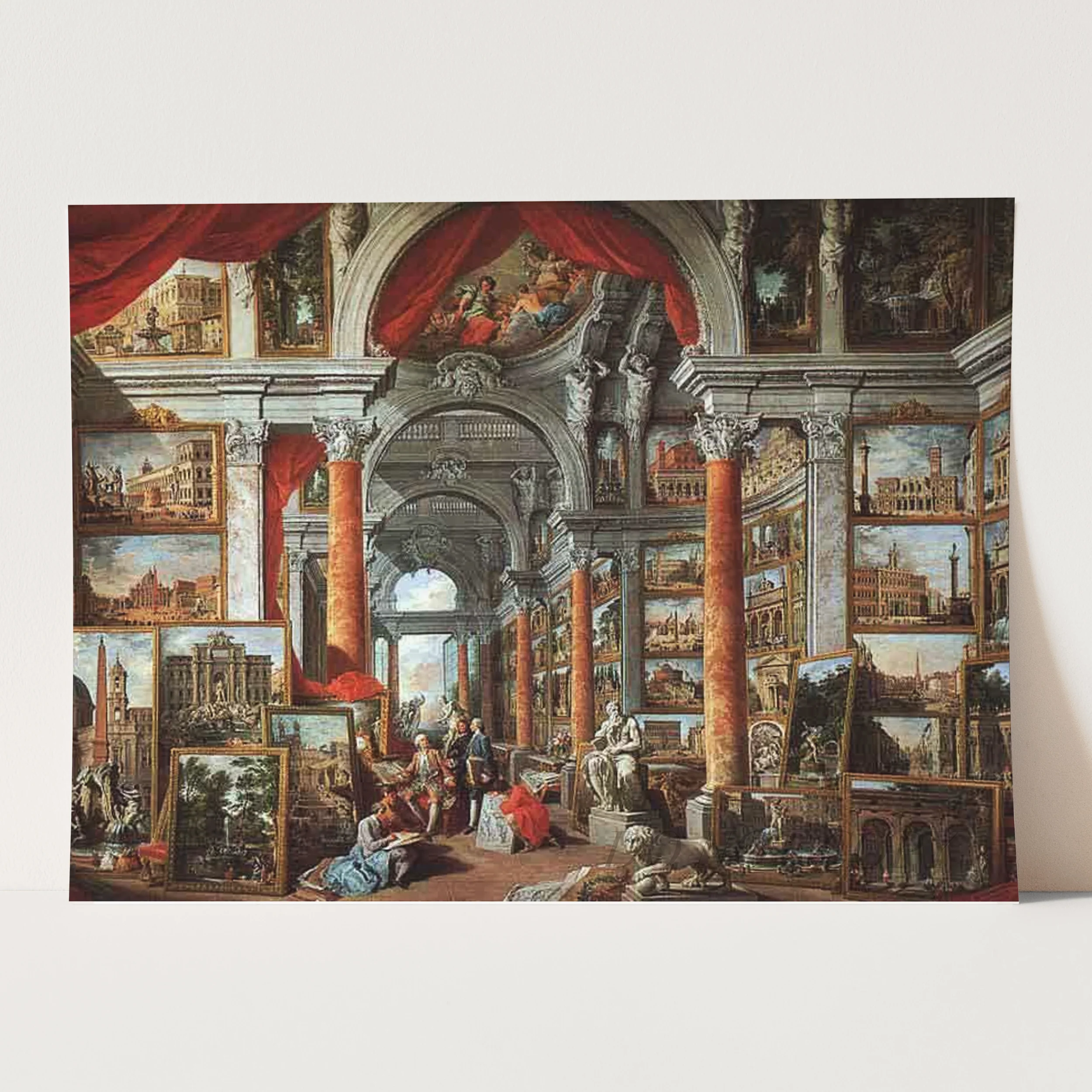 Picture Gallery with Views of Modern Rome (1757) by Giovanni Paolo Panini - Image 3