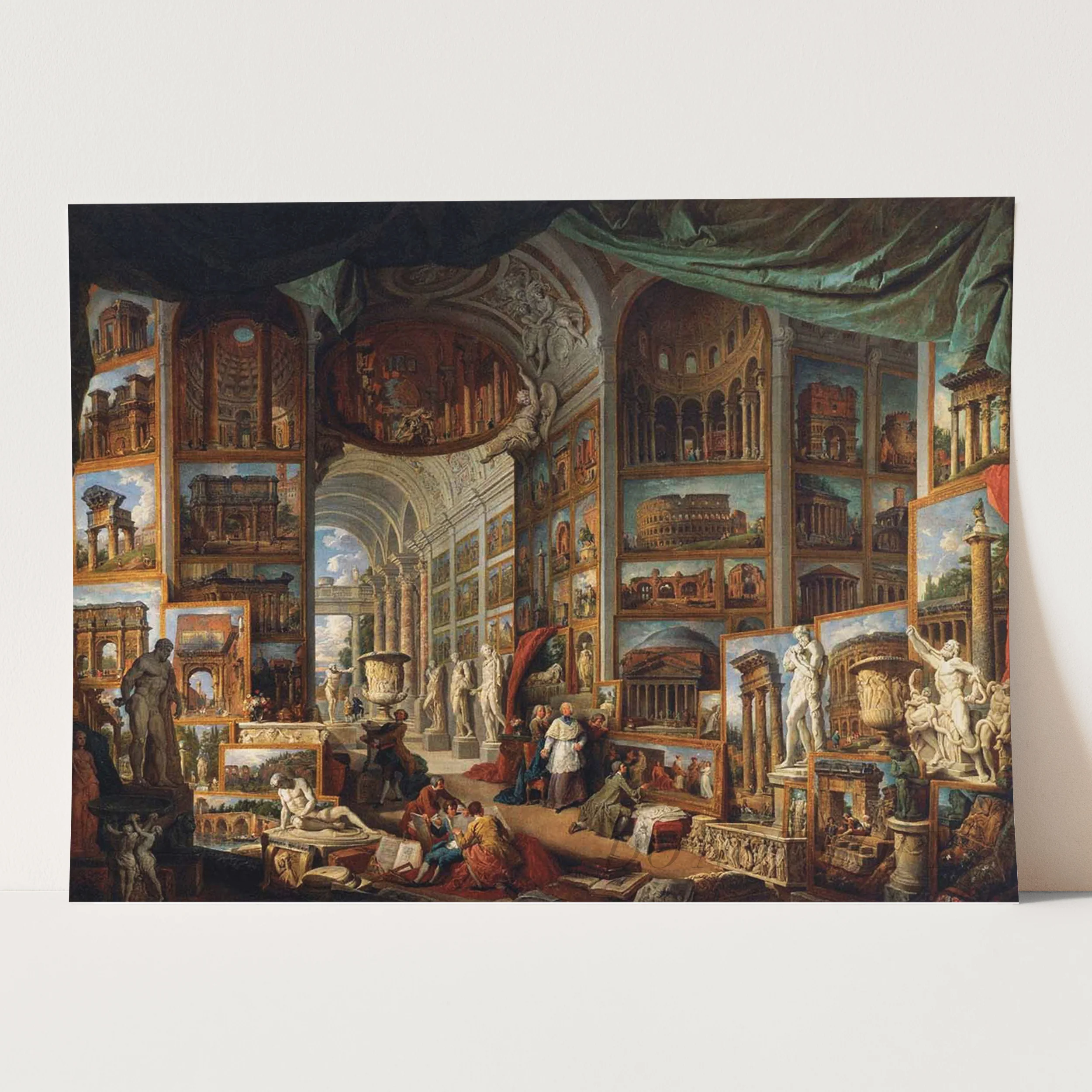 Picture Gallery with Views of Modern Rome (1758) by Giovanni Paolo Panini - Image 3